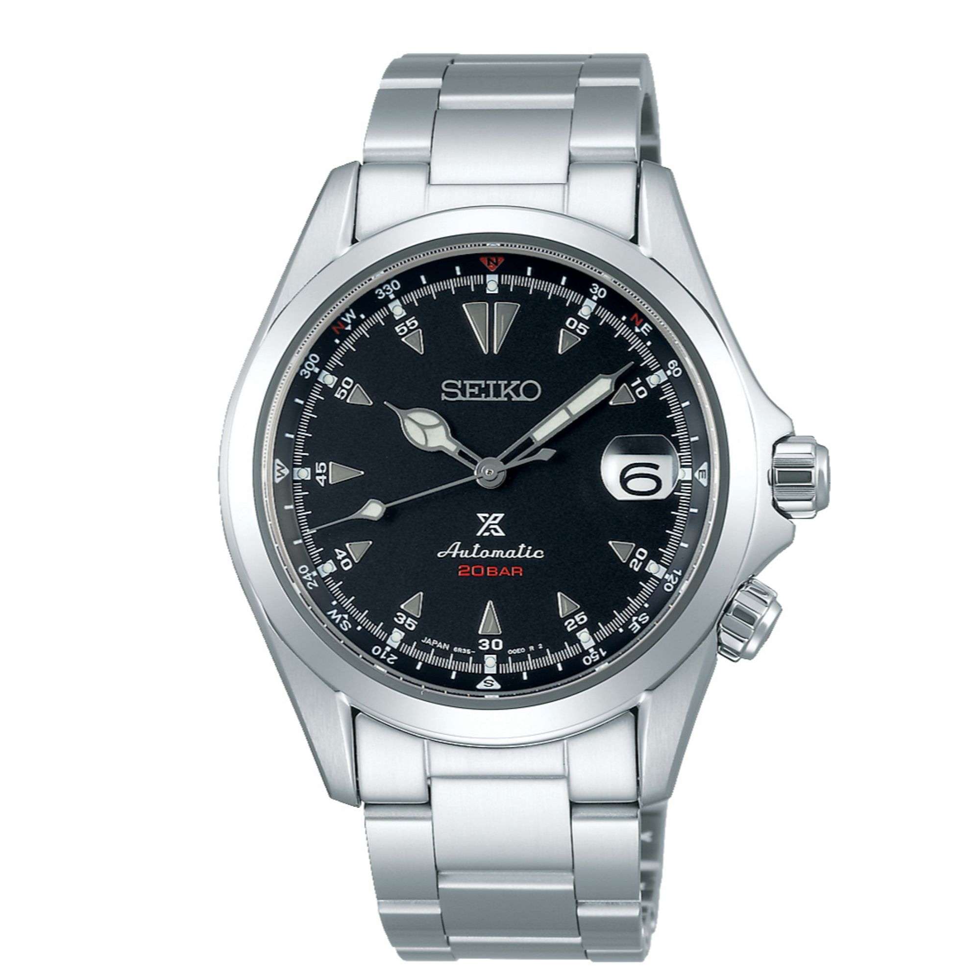 Seiko Prospex Alpinist Automatic Black Dial Silver Stainless Steel Men's Watch SPB117J1