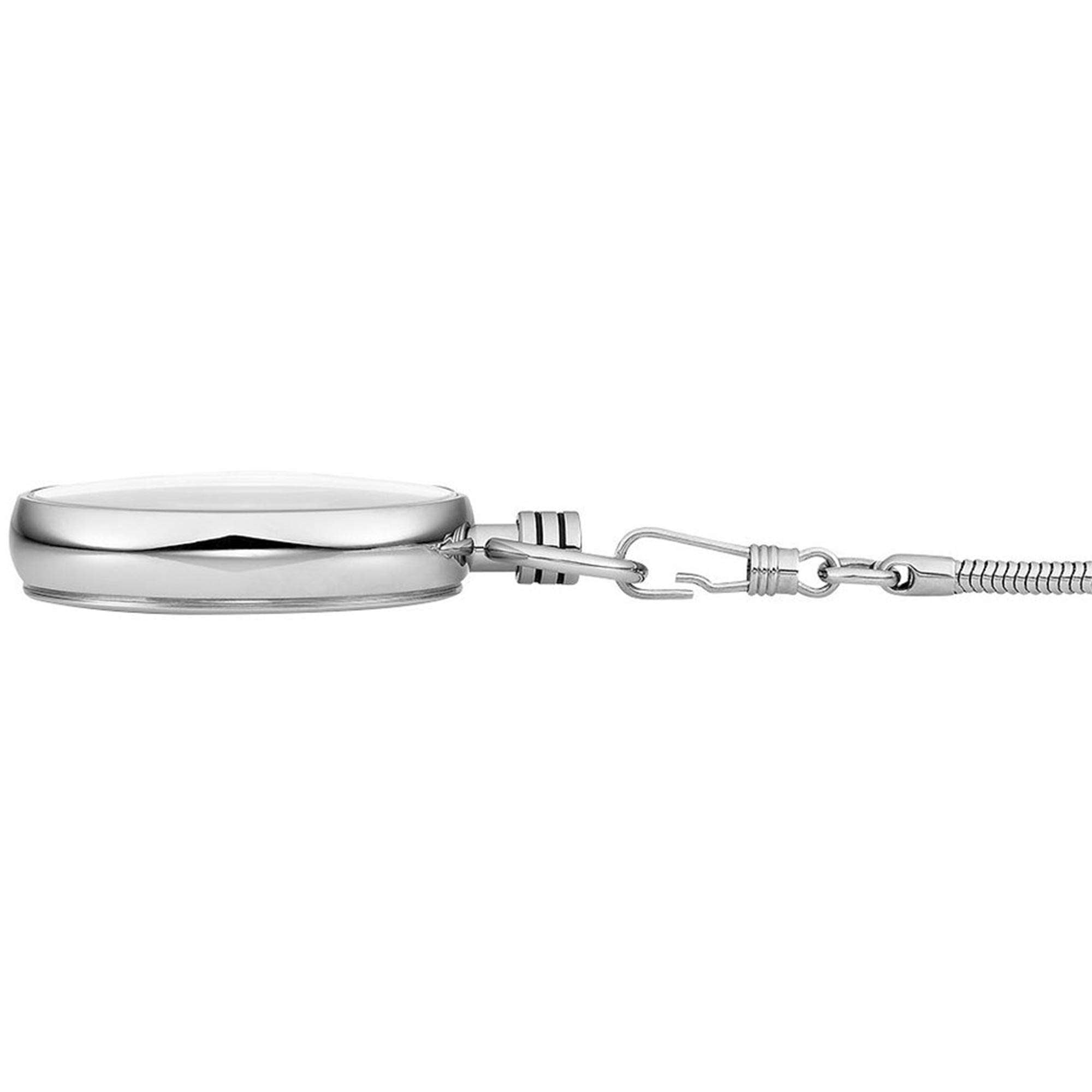 Mondaine Silver Stainless Steel White Dial Quartz Pocket Watch A660.30316.11SBB