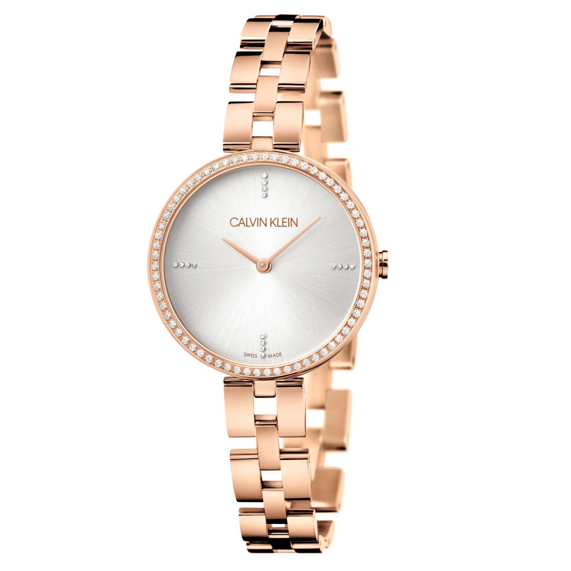 Calvin Klein Elegance Quarz Silbernes Zifferblatt Edelstahlarmband Damen Uhr KBF23146