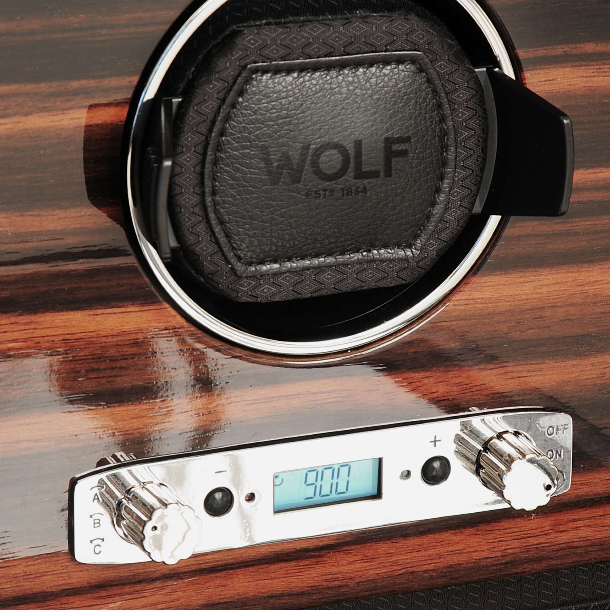 WOLF Roadster Ebenholz Macassar Einzel-Uhrenbeweger 457056