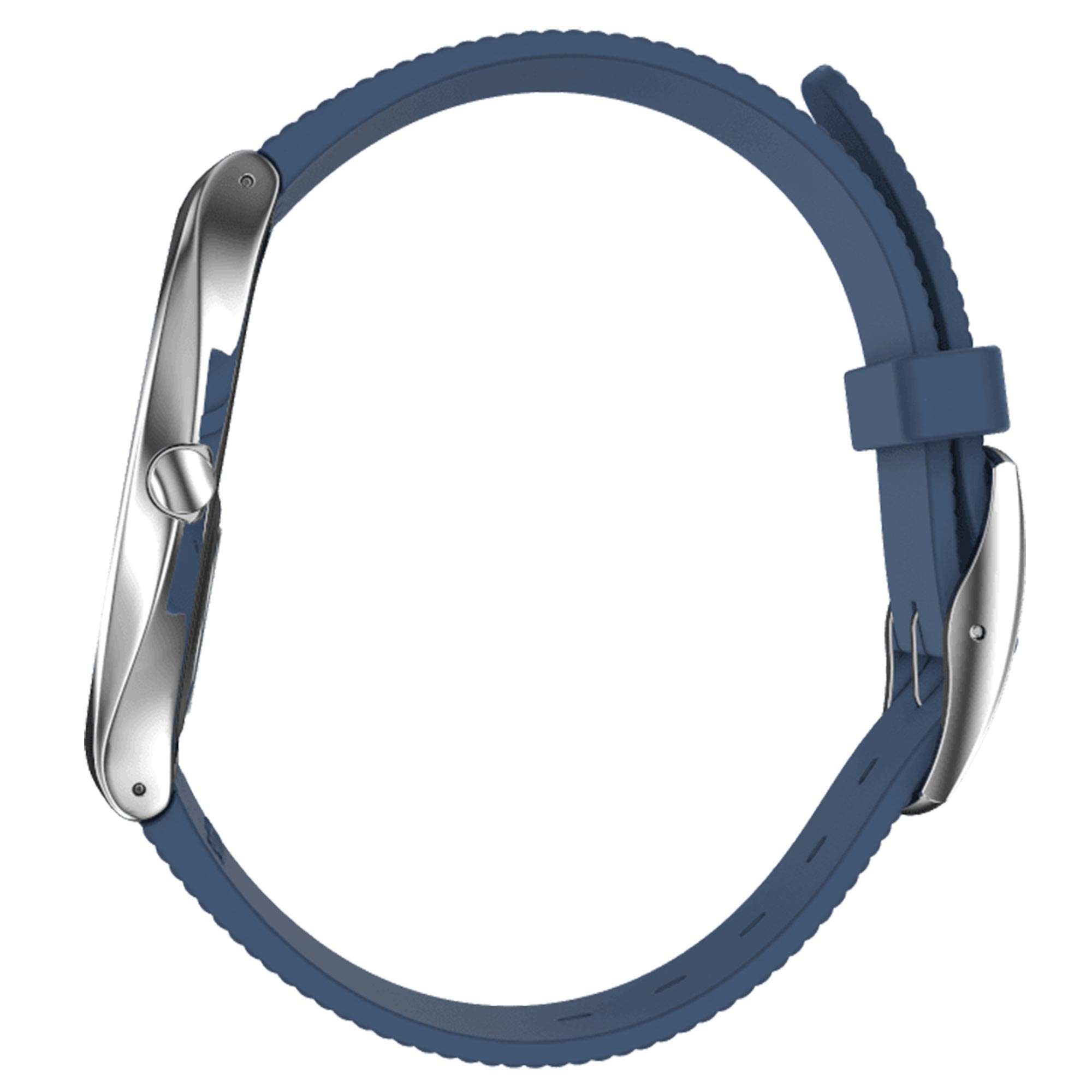 Swatch Bienne By Day Quartz Blue Dial Rubber Strap Watch  SS07S111