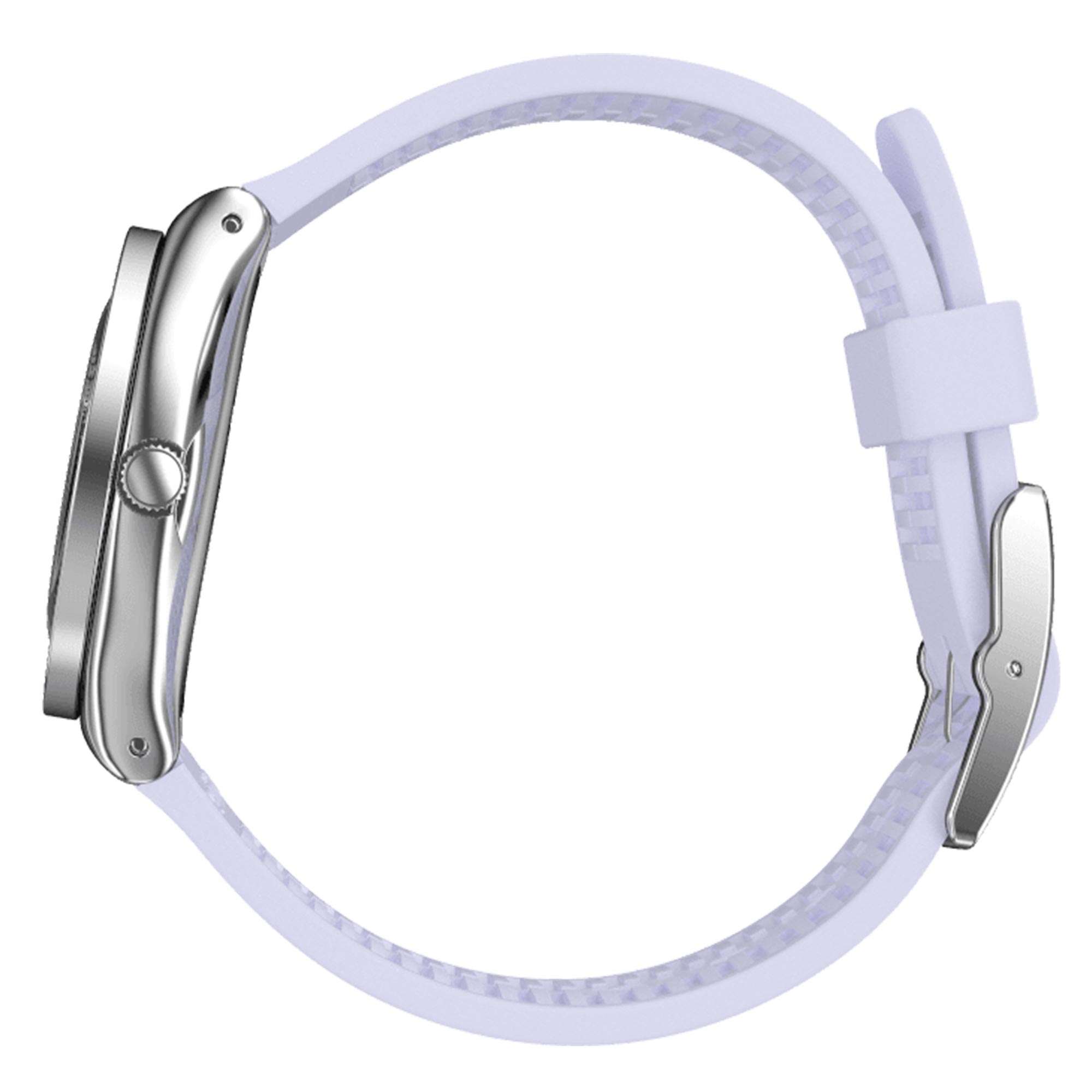 Swatch Lovely Lilac Quartz Lila Zifferblatt Silikonarmband Damen Uhr YLS216