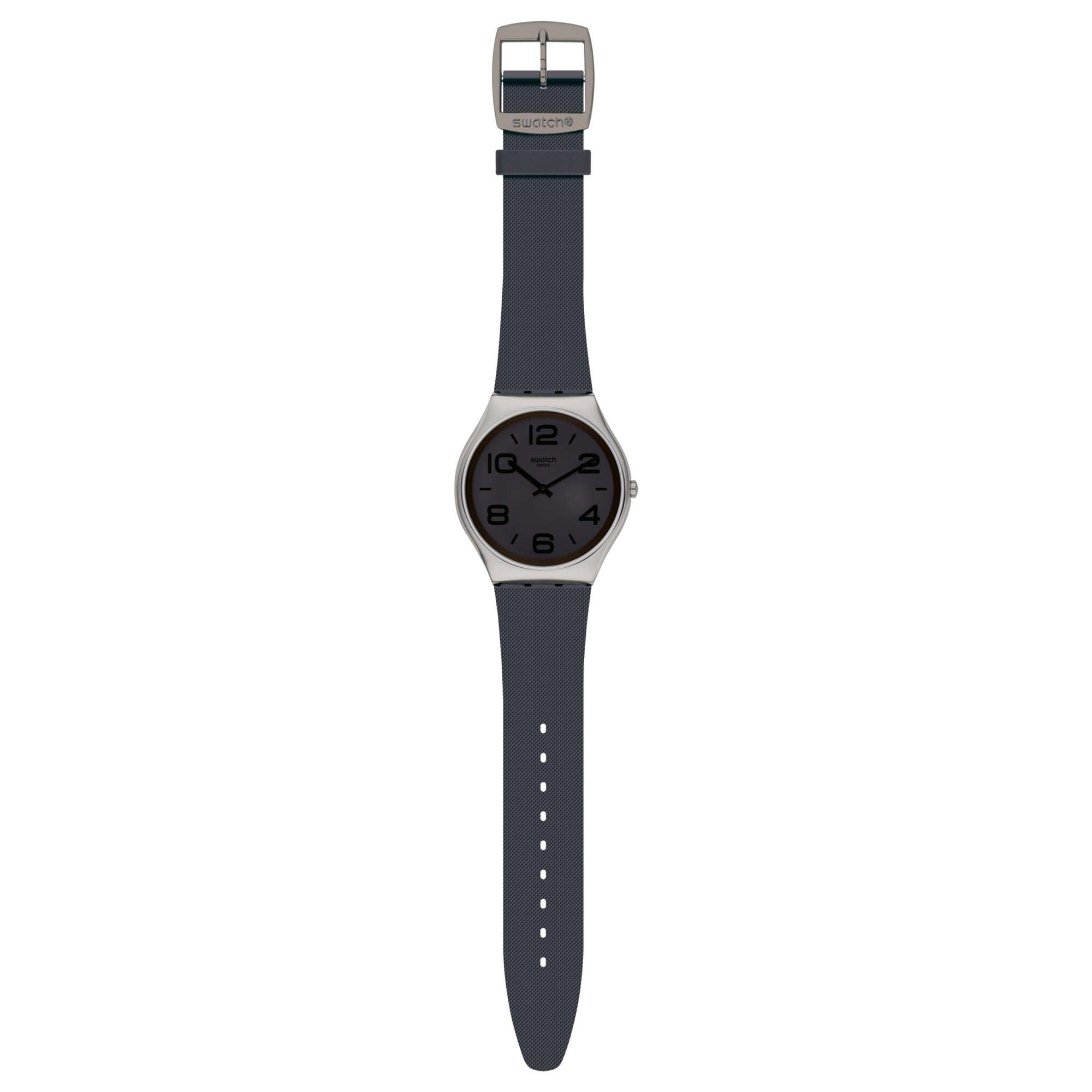Swatch Day Trick Quartz Grey Dial Rubber Strap Watch SS07S110