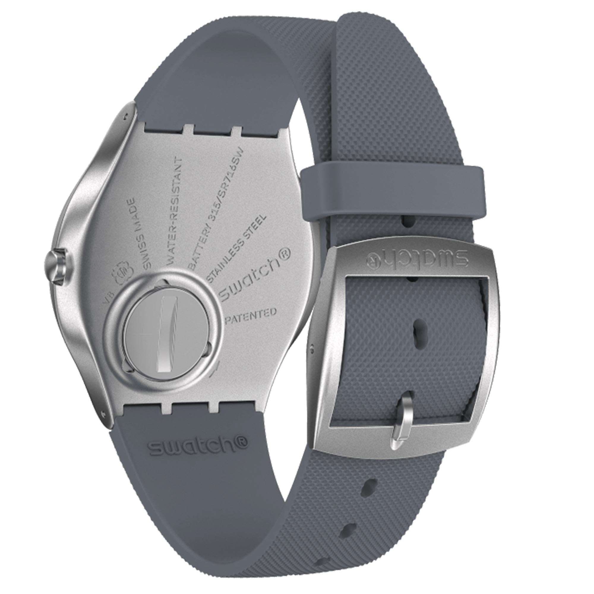 Swatch Day Trick Quartz Grey Dial Rubber Strap Watch SS07S110