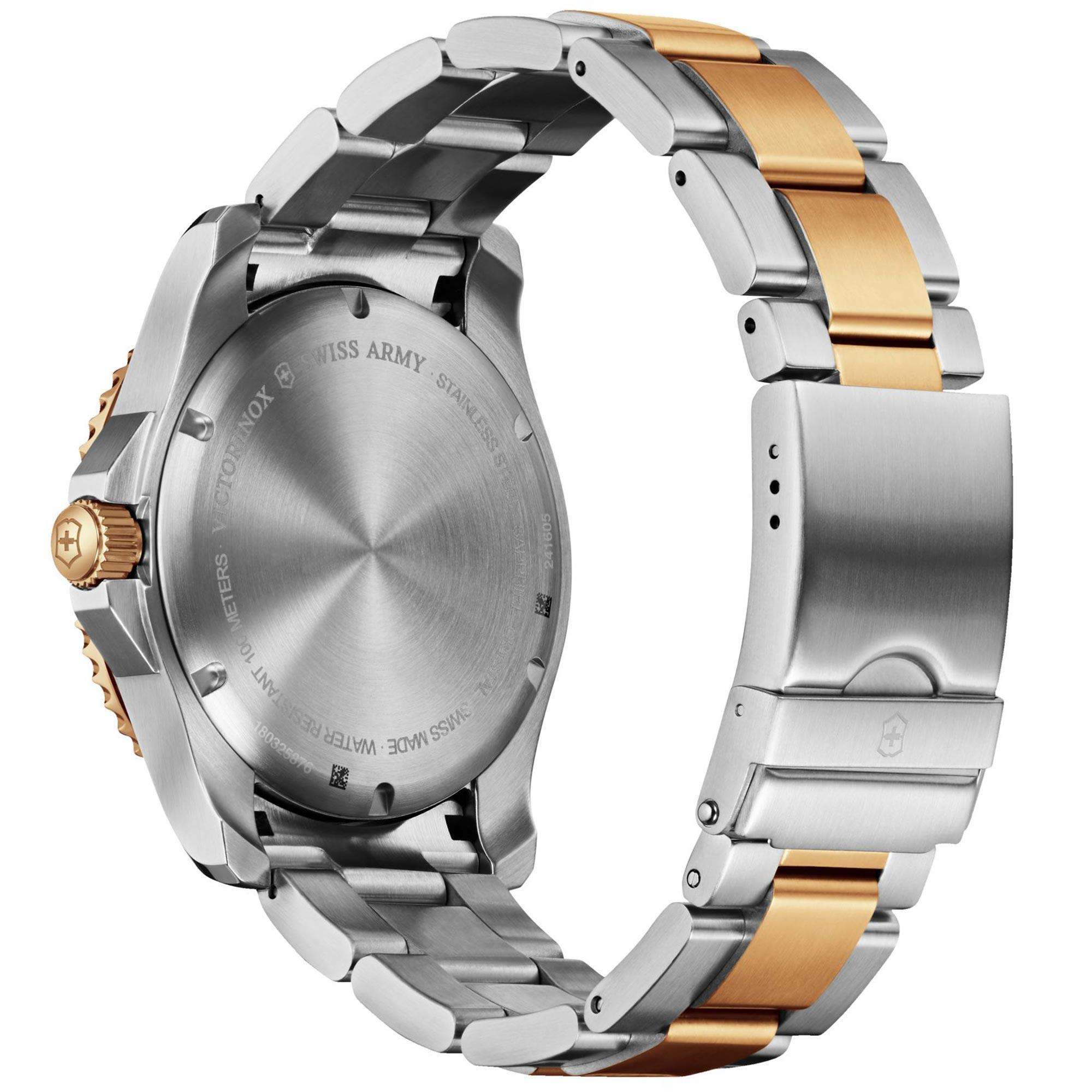Victorinox Swiss Army Maverick Large Quartz Grünes Zifferblatt Silbernes Goldenes Edelstahlarmband Herren Uhr 241605