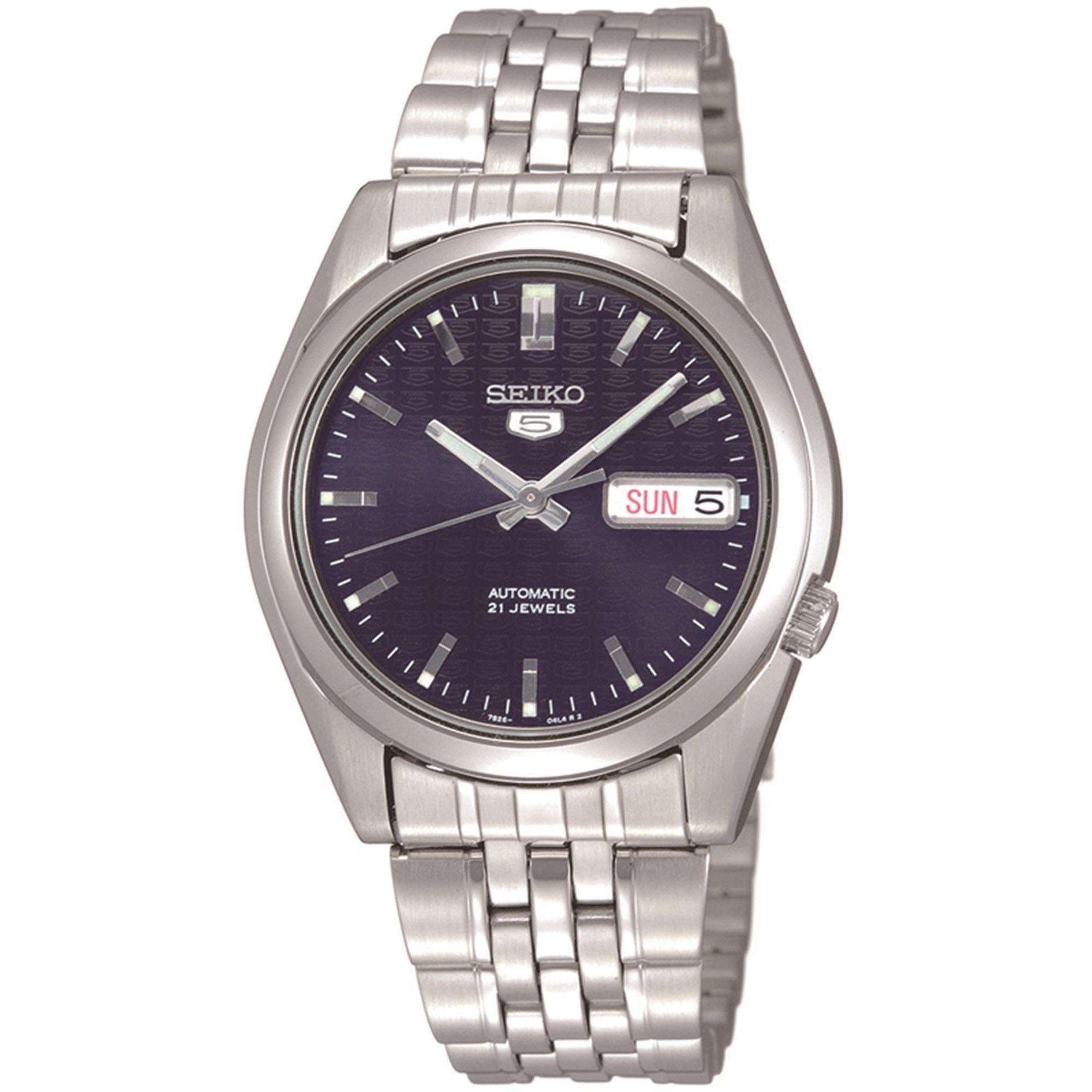 Seiko 5 Automatic Dark Blue Dial Steel Strap Men's Watch SNK357K1