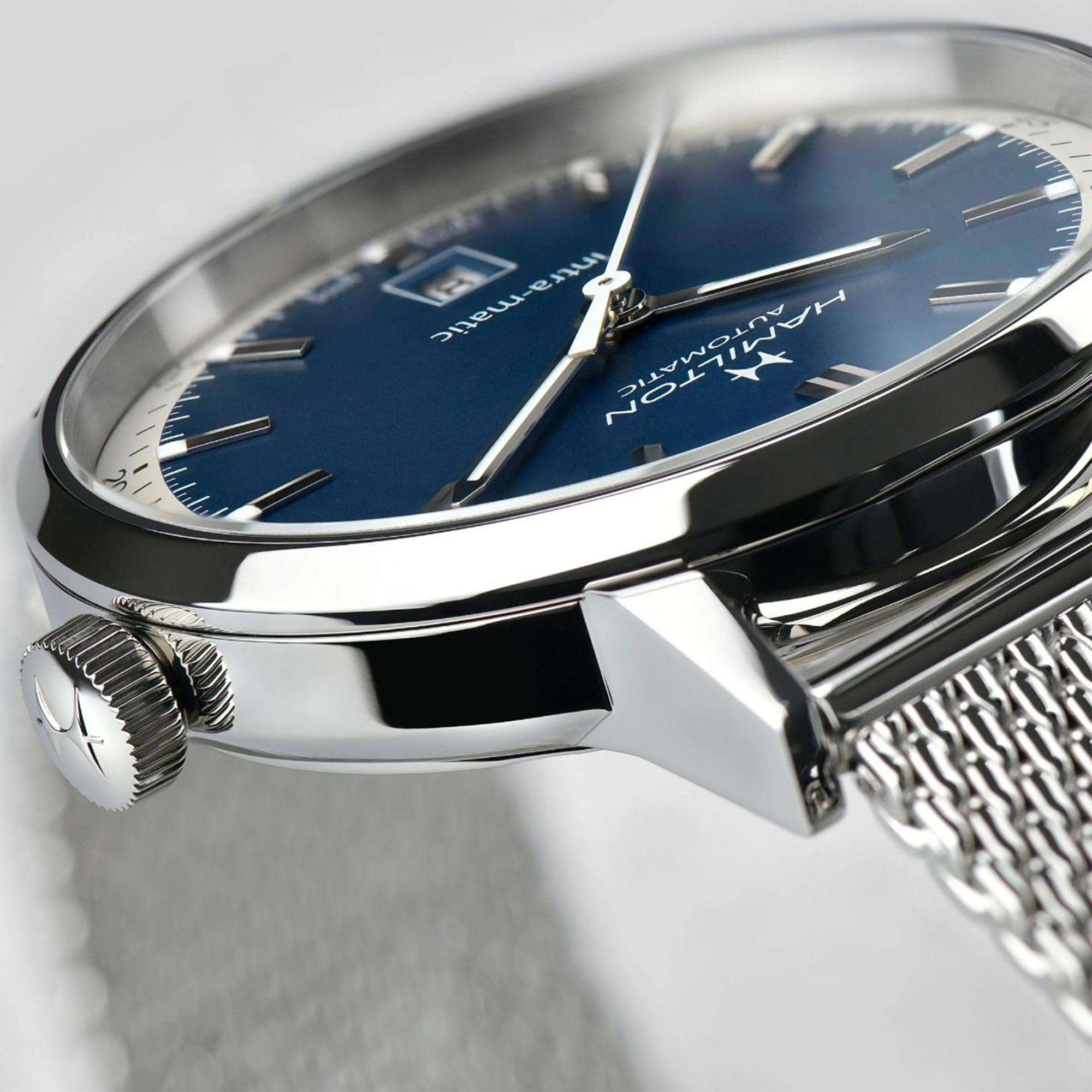 Hamilton American Classic 40mm Blaues Zifferblatt Stahl Herren Automatik Uhr H38425140