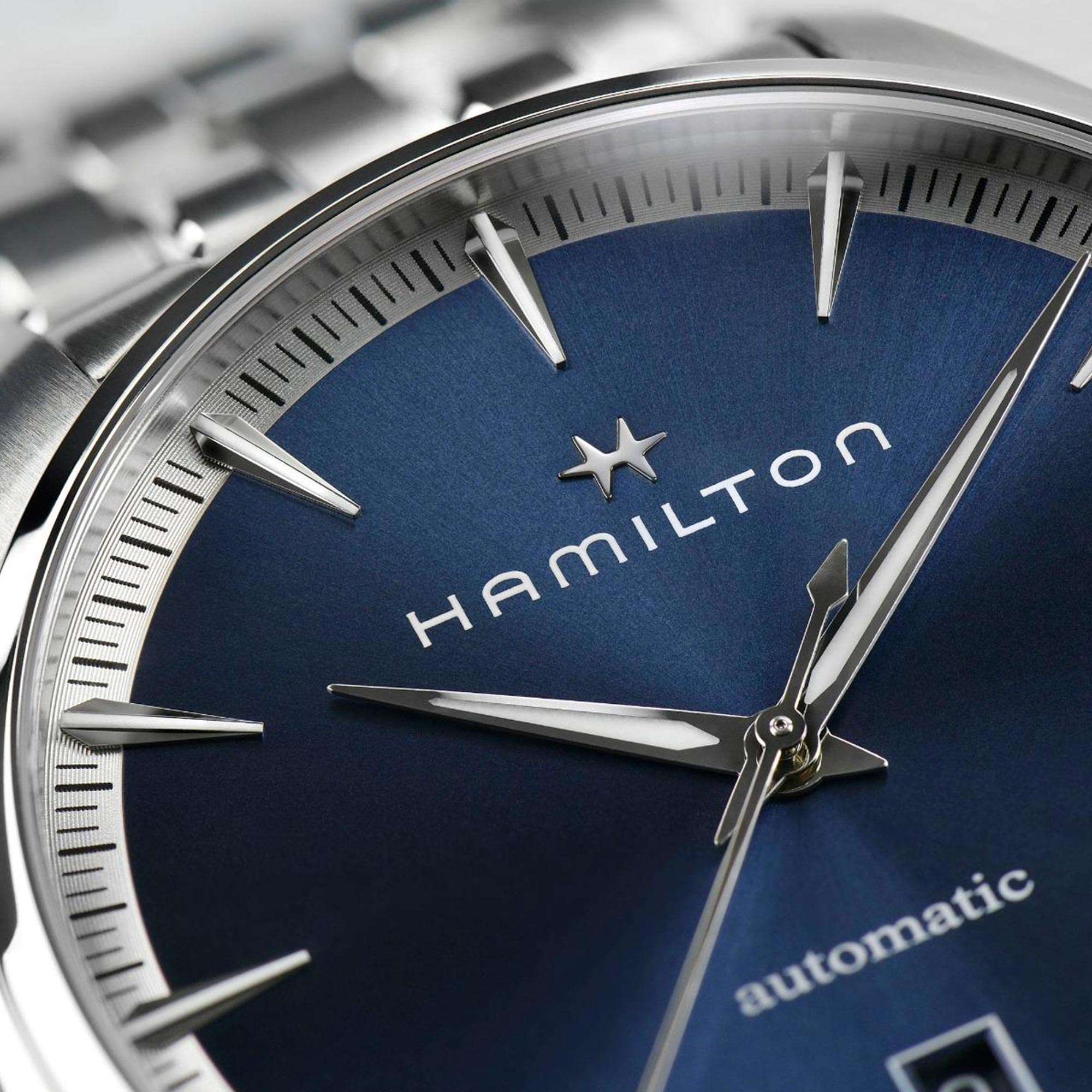 Hamilton Jazzmaster 40mm Blaues Zifferblatt Stahl Herren Automatik Uhr H32475140