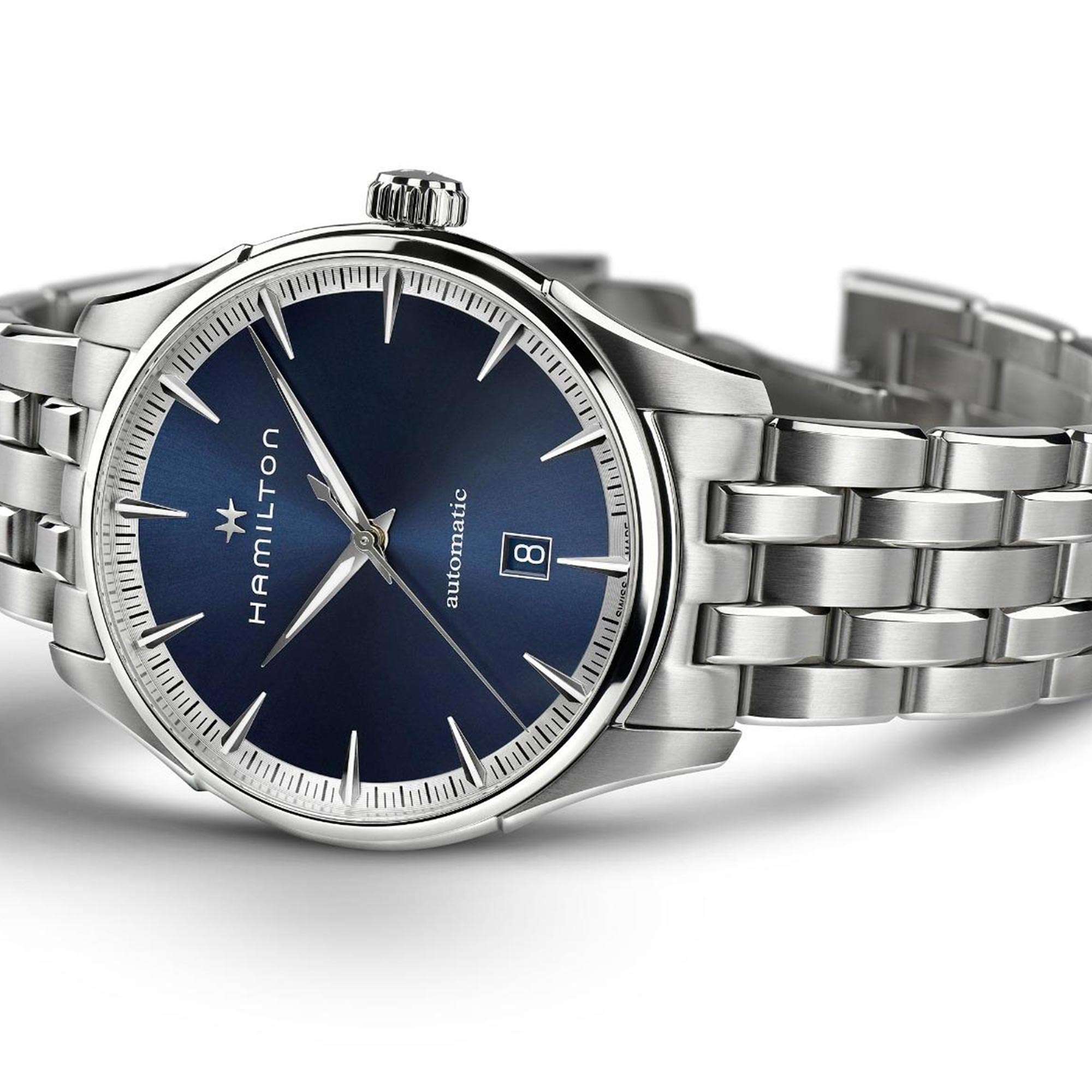 Hamilton Jazzmaster 40mm Blaues Zifferblatt Stahl Herren Automatik Uhr H32475140
