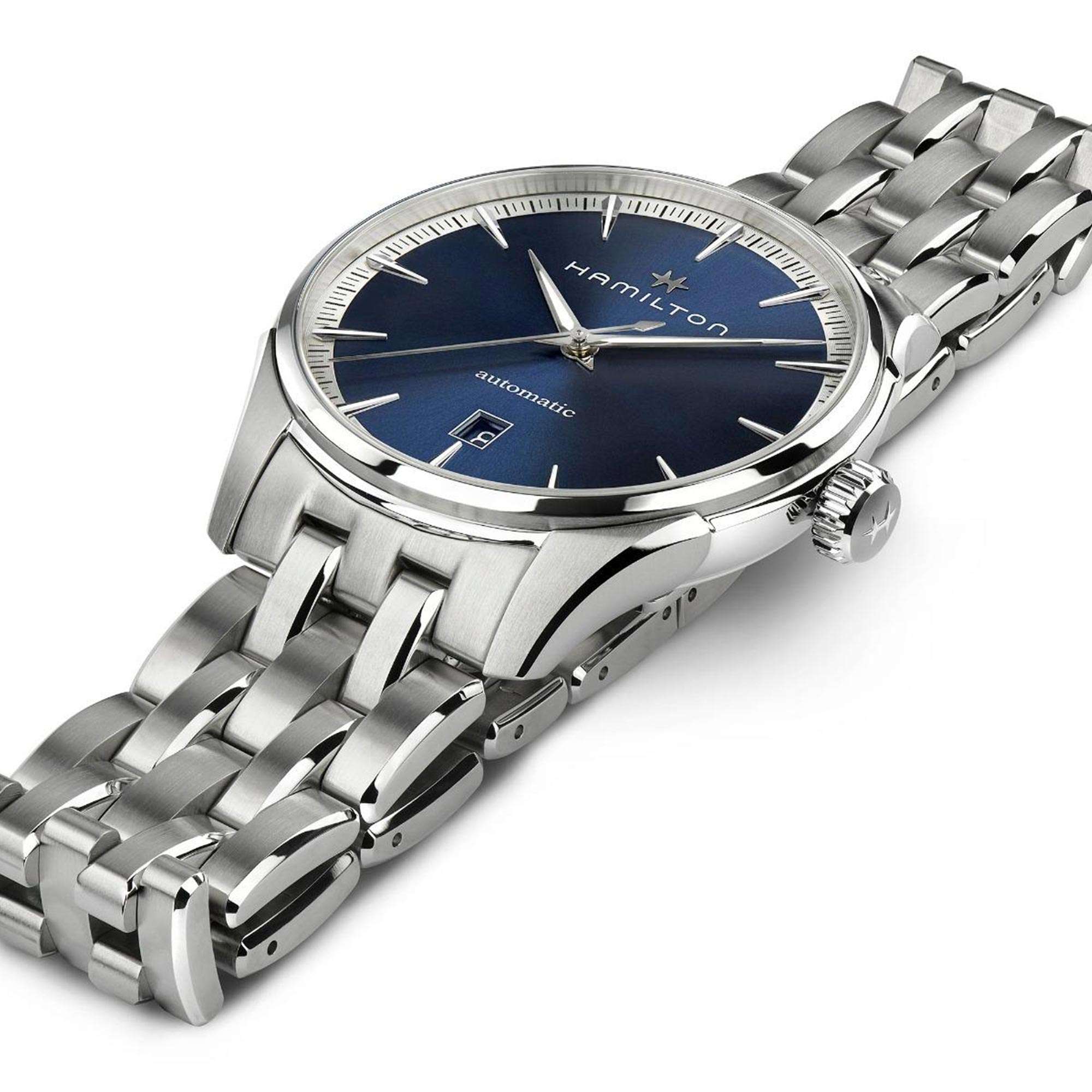 Hamilton Jazzmaster 40mm Blaues Zifferblatt Stahl Herren Automatik Uhr H32475140