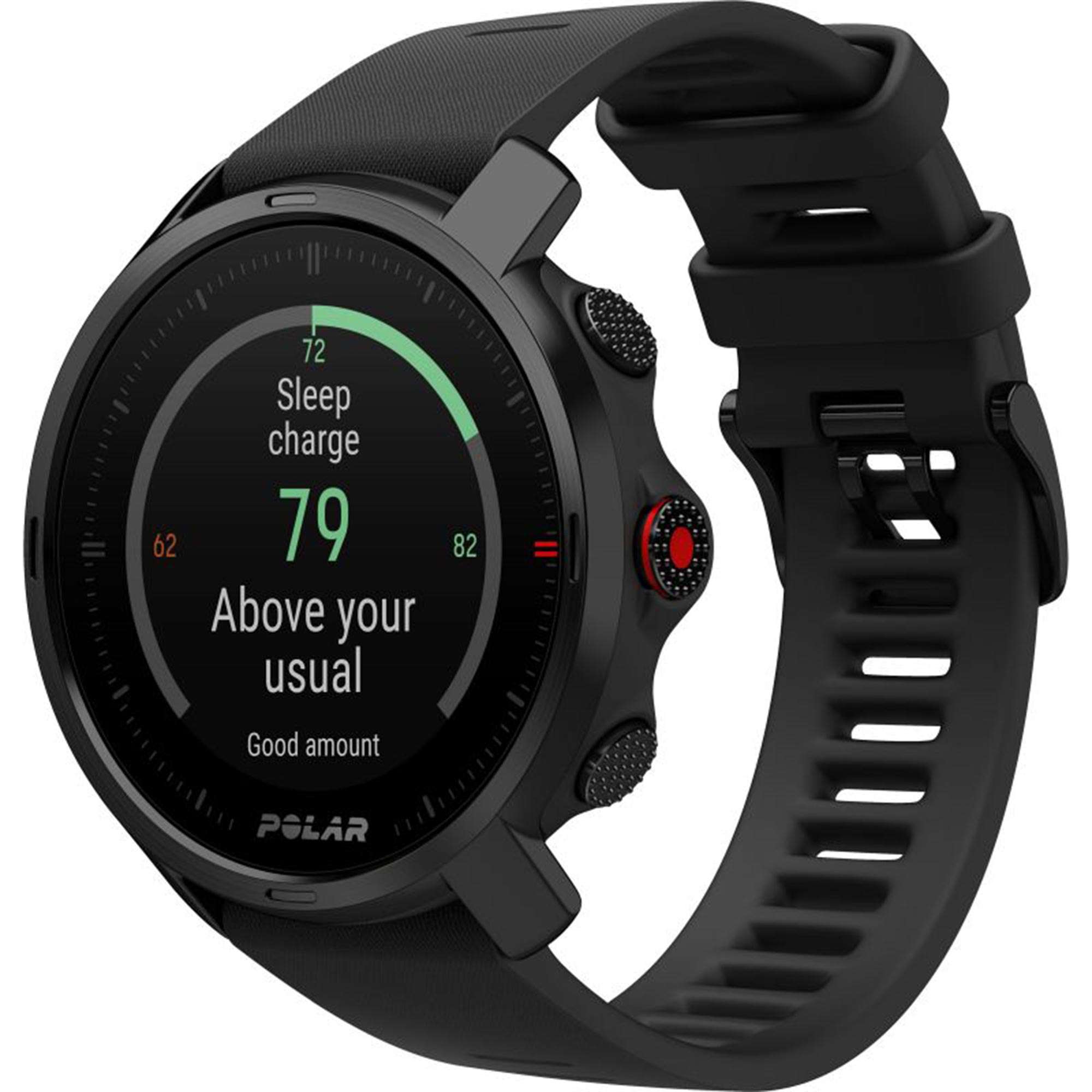 Polar Grit X Quartz Digital Dial Black Rubber Strap Smartwatch 90081734