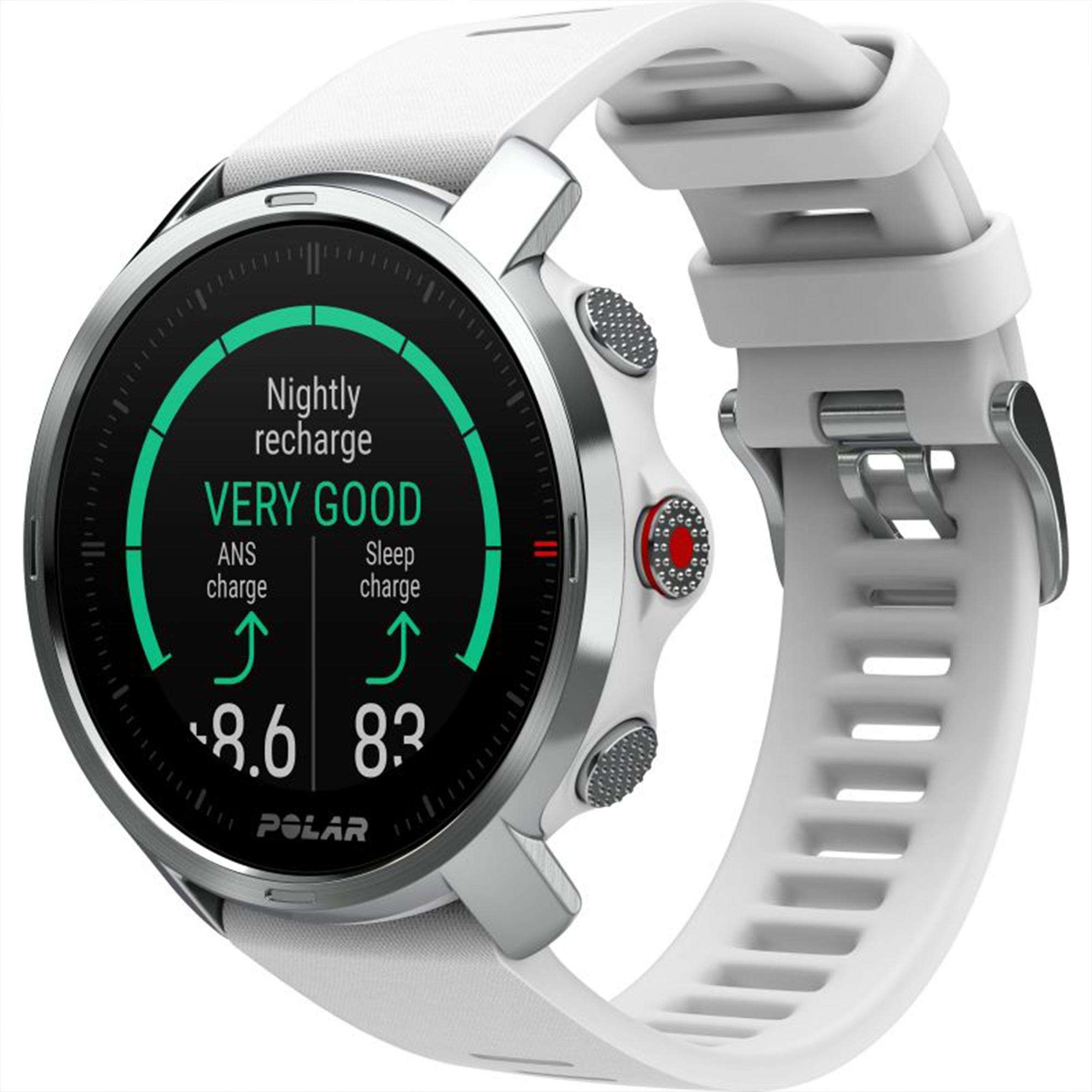 Polar Grit X Quartz Digital Zifferblatt Weißes Gummiarmband Smartwatch 90081735