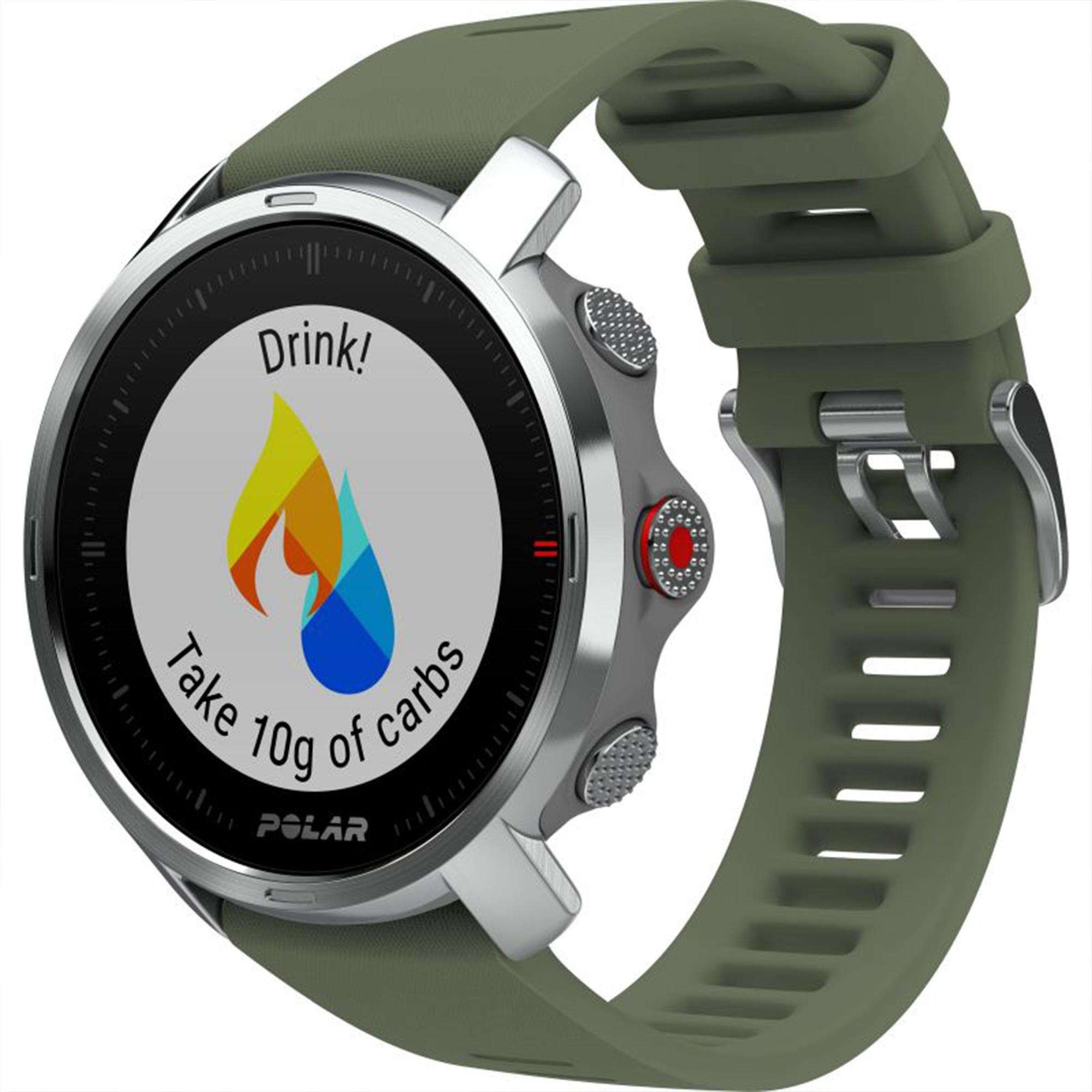 Polar Grit X Quartz Digital Dial Green Rubber Strap Smartwatch 90081737