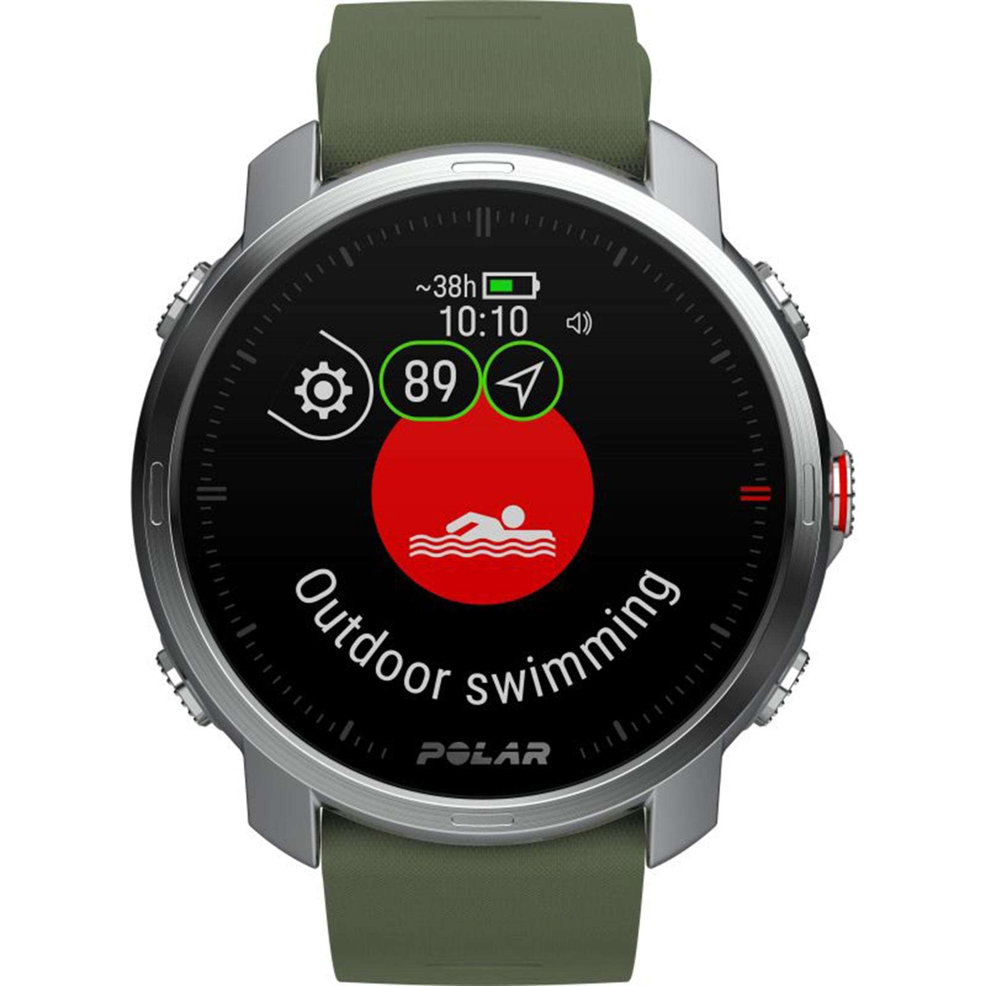 Polar Grit X Quartz Digital Dial Green Rubber Strap Smartwatch 90081737