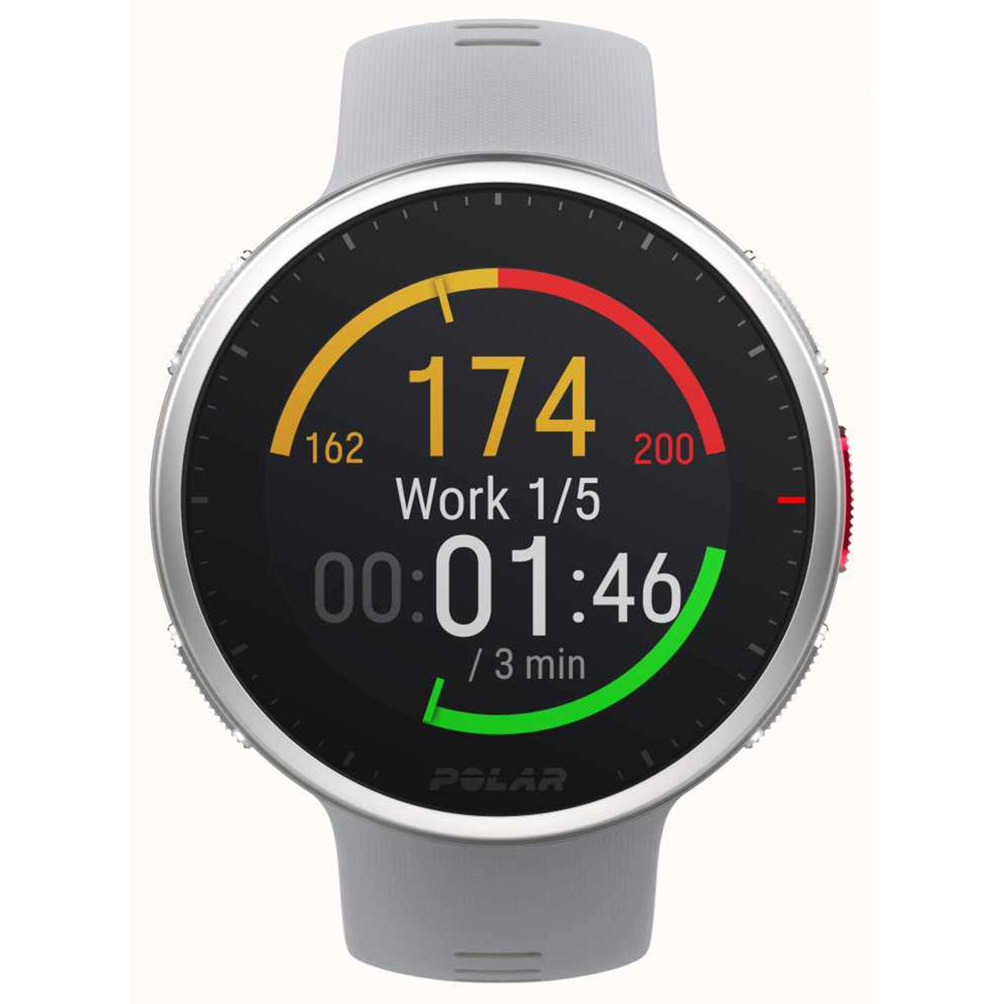 Polar Vantage V2 H10 HR Sensor Quarz Digital Zifferblatt Graues Gummiarmband Smartwatch 90083650