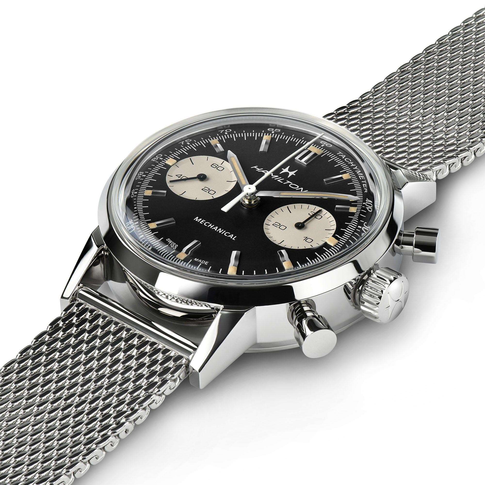 Hamilton American Classic 40mm Chronograph Black Dial Steel Mens Mechanical Watch H38429130