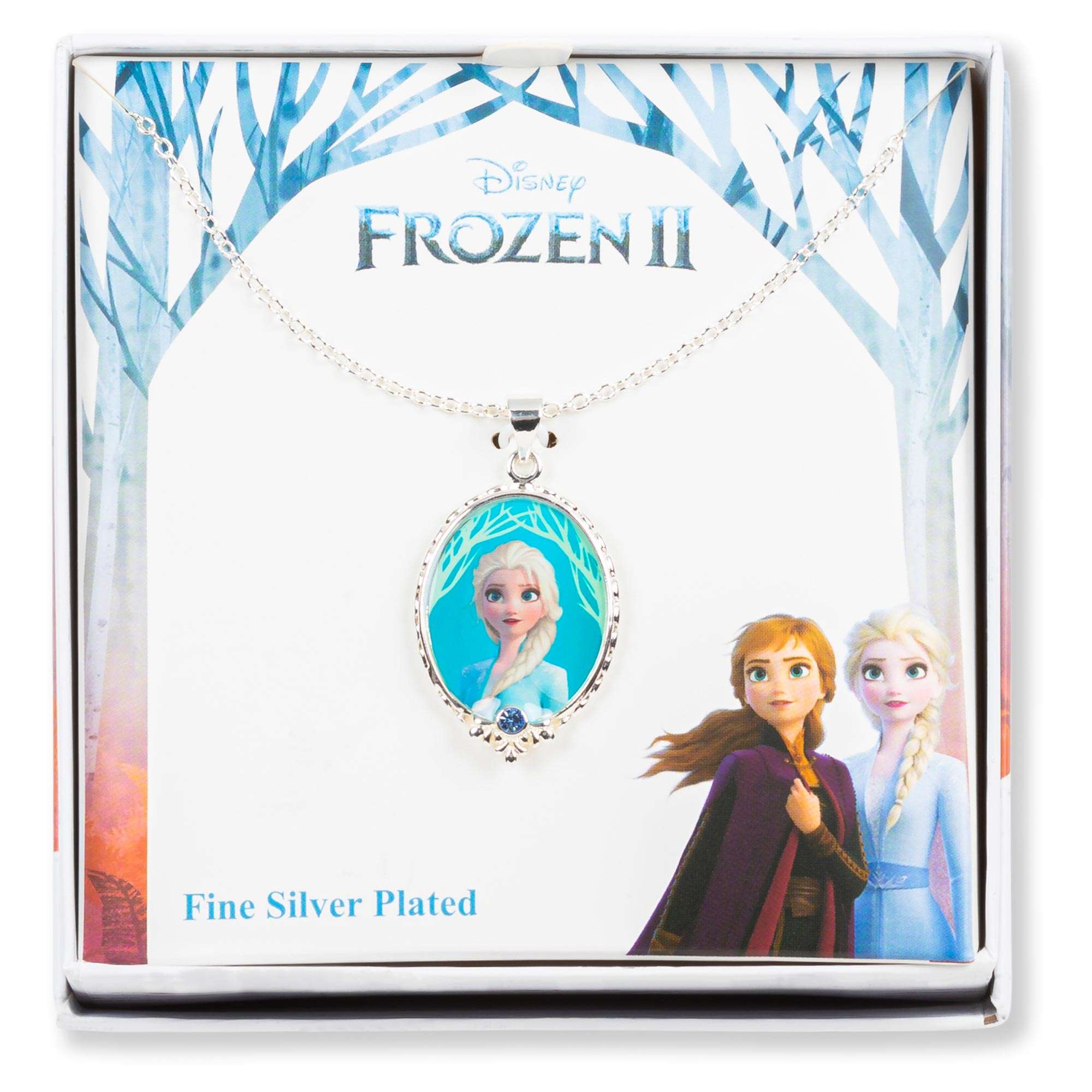 Disney Die Eiskönigin 2 Elsa Feine Silberne Plattierte Anhänger Halskette NF00404SRJL-B