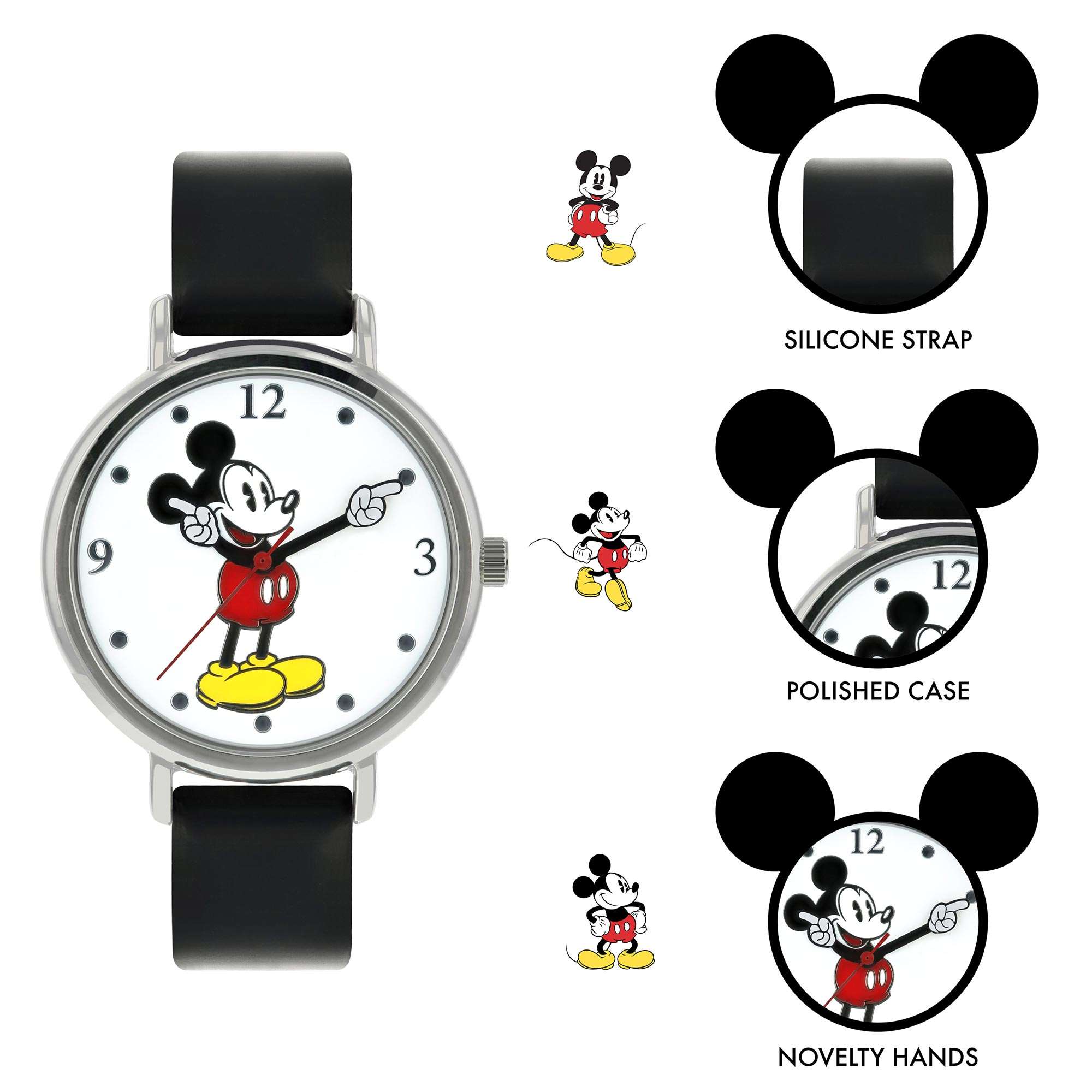 Disney Mickey Mouse Quarz Bewegung Lederarmband Uhr MK1315