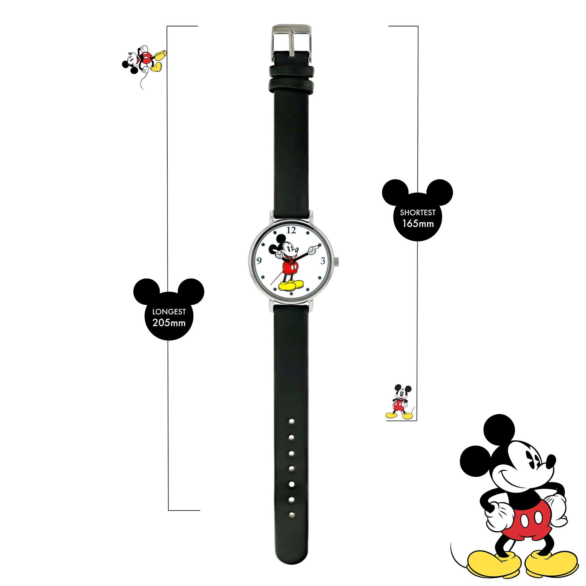 Disney Mickey Mouse Quarz Bewegung Lederarmband Uhr MK1315