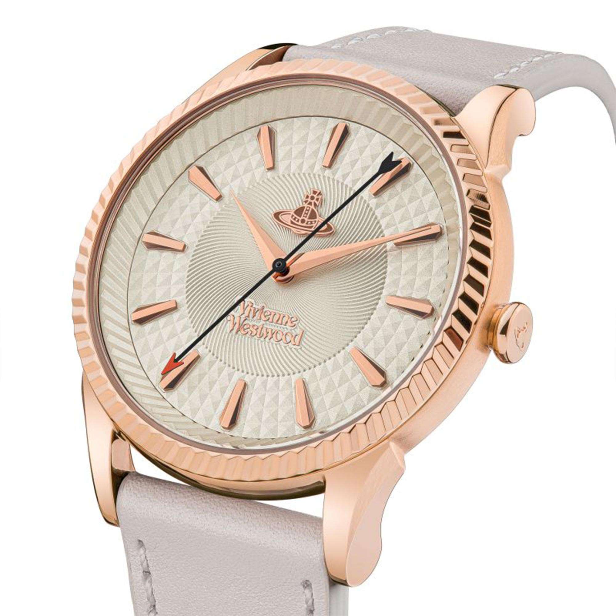 Vivienne Westwood Seymour Quartz Champagne Dial Leather Strap Ladies Watch VV240RSWH