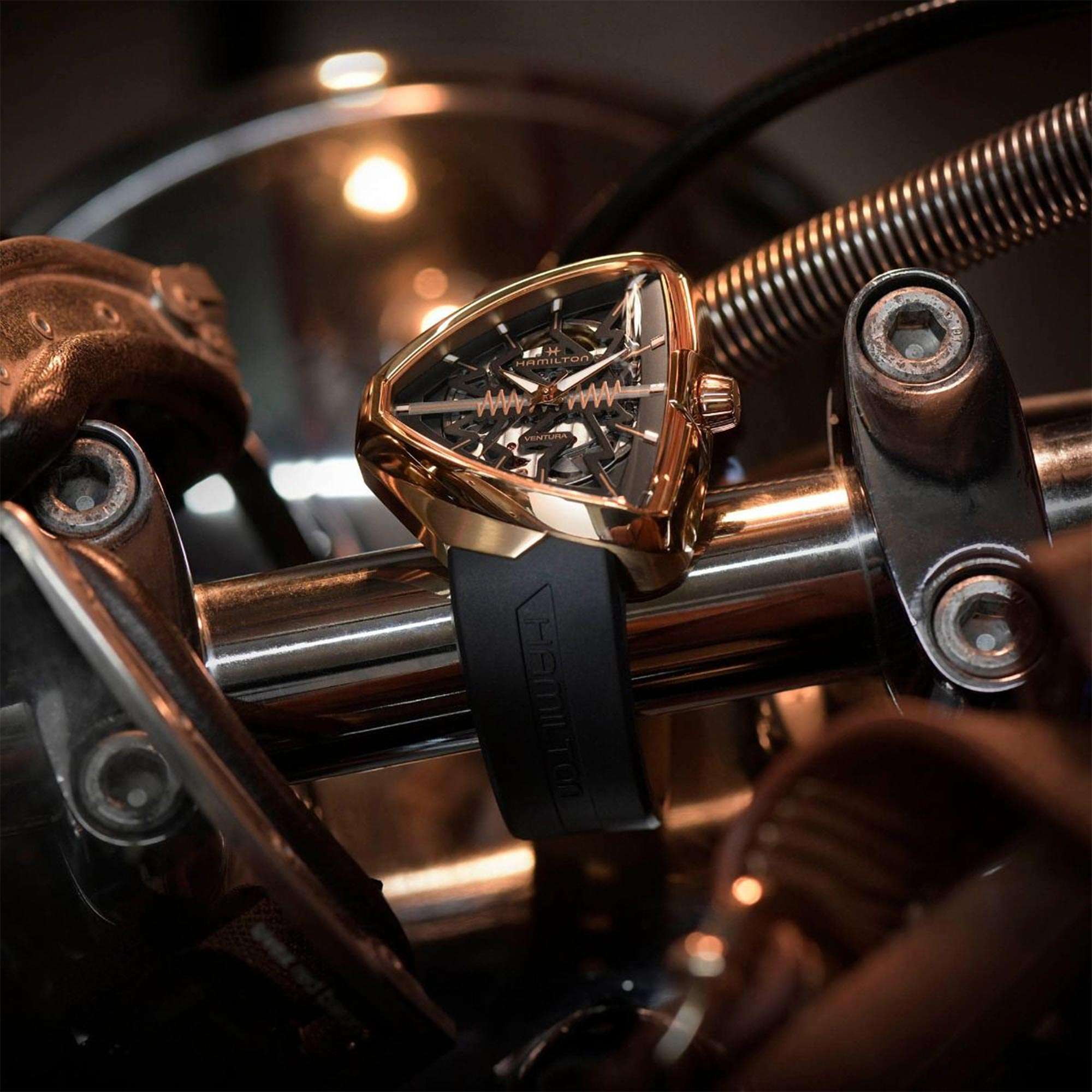 Hamilton Ventura 42mm Elvis80 Skeleton Black Dial Rubber Mens Automatic Watch H24525331