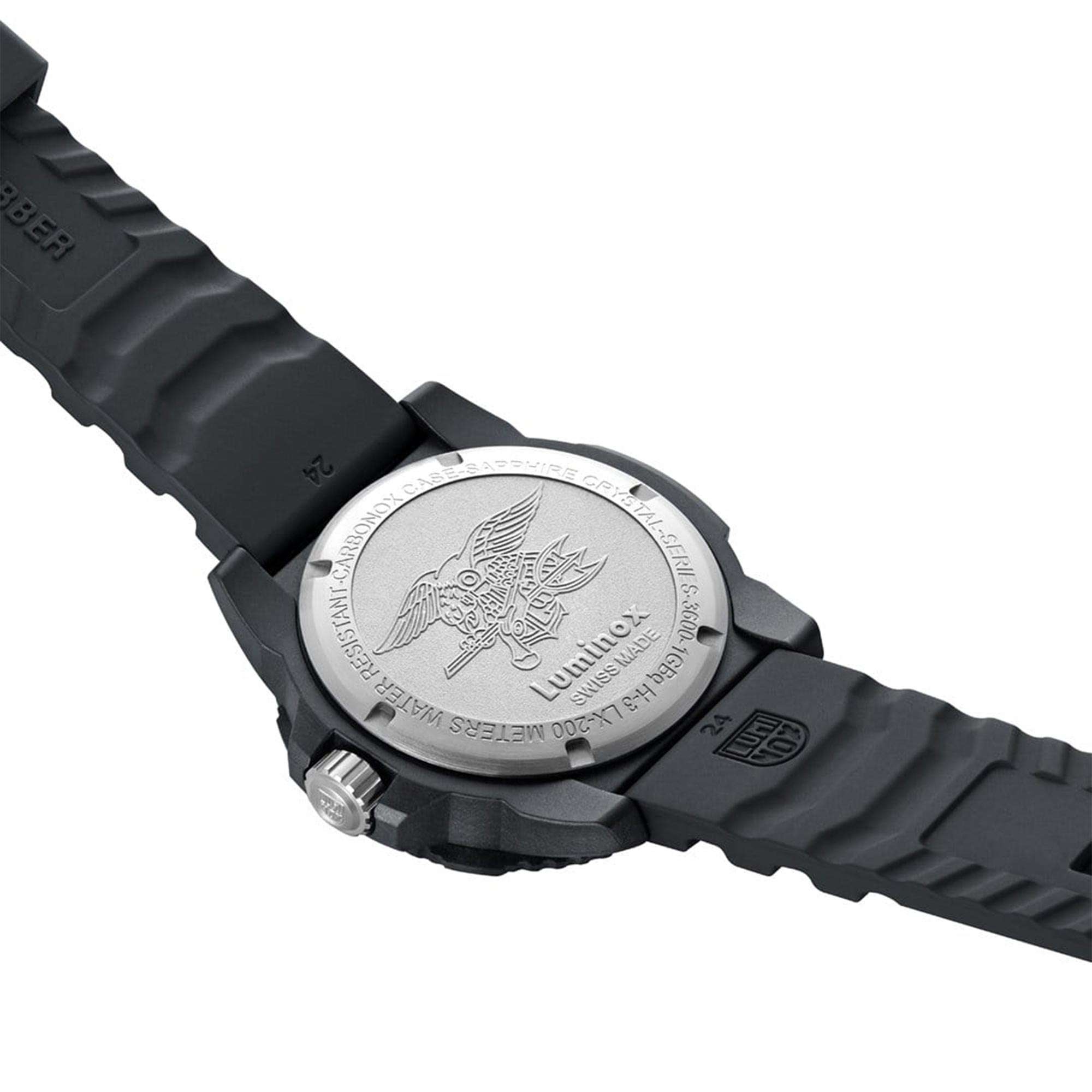 Luminox Navy SEAL 3600 Serie Quarz Schwarzes Zifferblatt Gummiarmband Herren Uhr XS.3615