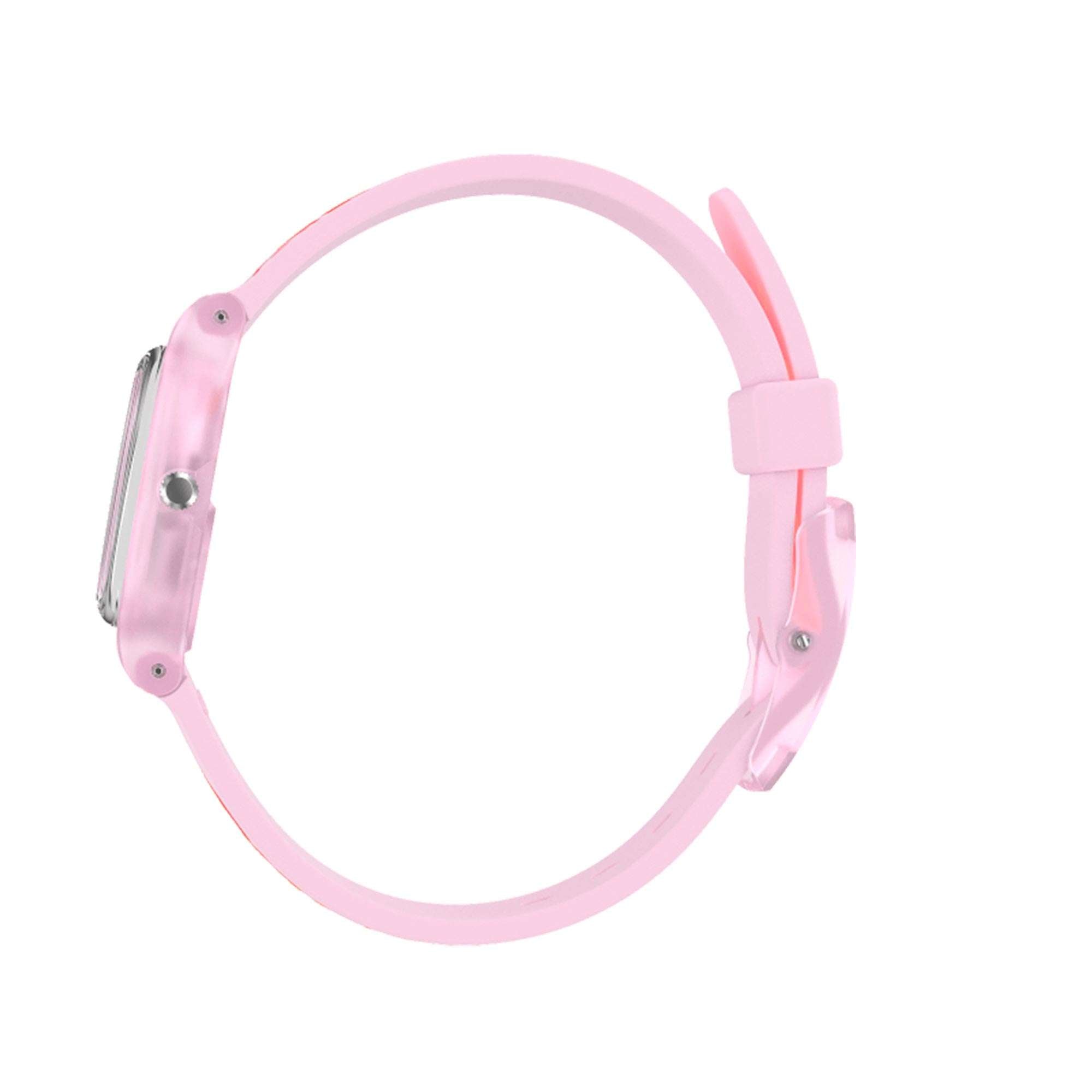 Swatch Original Lady Quarz Pinkes Zifferblatt Silikonarmband Damen Uhr LP164