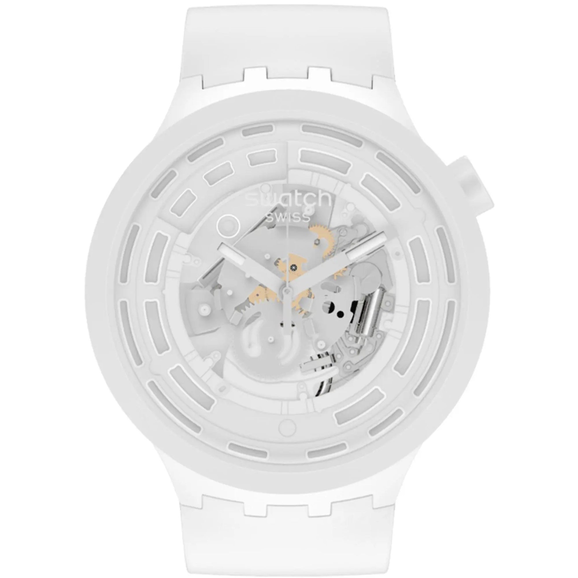 Swatch Big Bold C Weißes Zifferblatt BioCeramic Weiß Uhr SB03W100