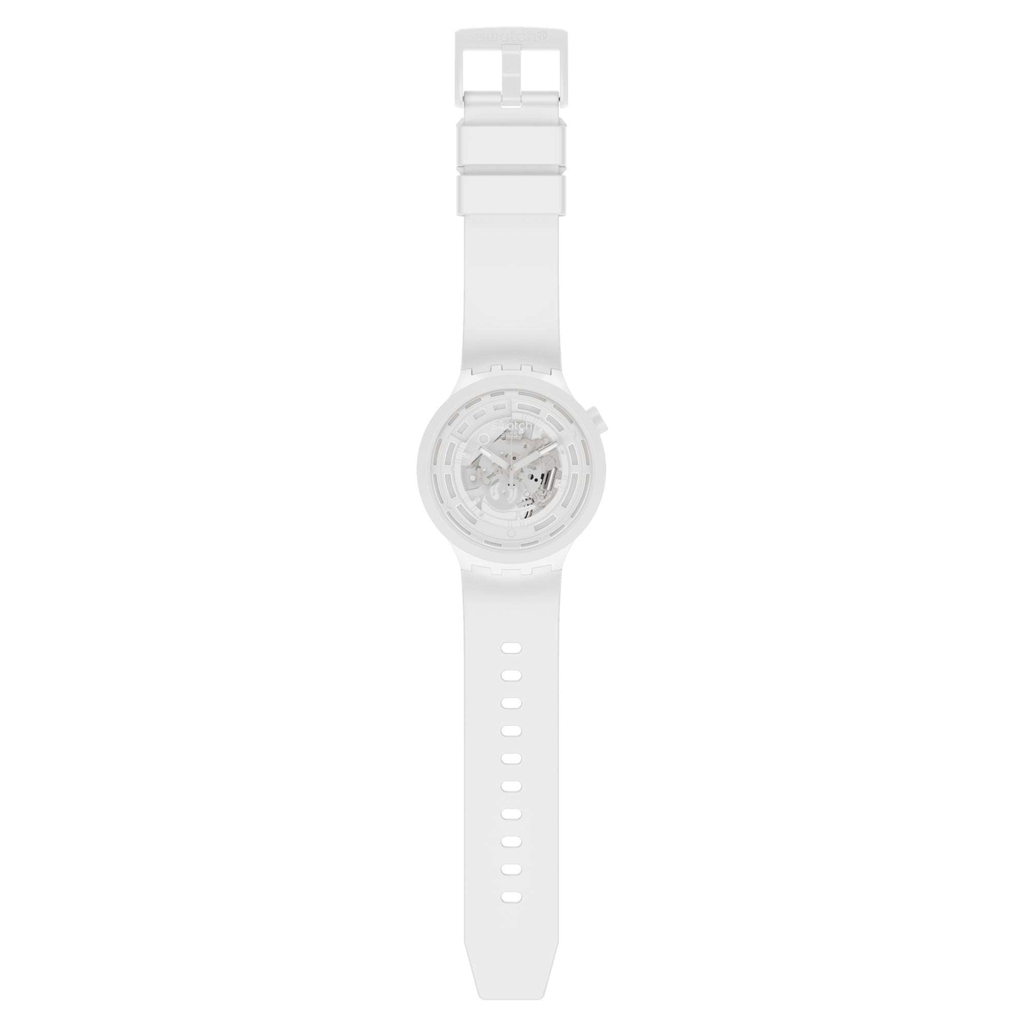 Swatch Big Bold C Weißes Zifferblatt BioCeramic Weiß Uhr SB03W100