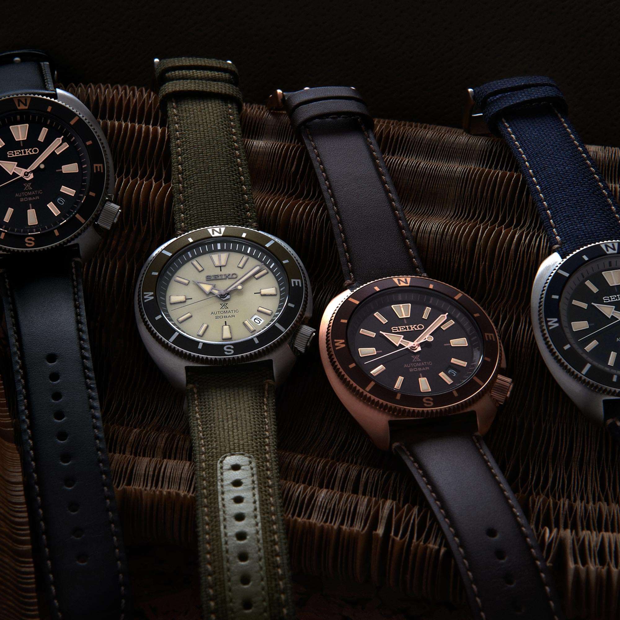 Seiko Prospex Tortoise Automatikwerk Blaues Zifferblatt Polyesterarmband Herren Uhr SRPG15K1