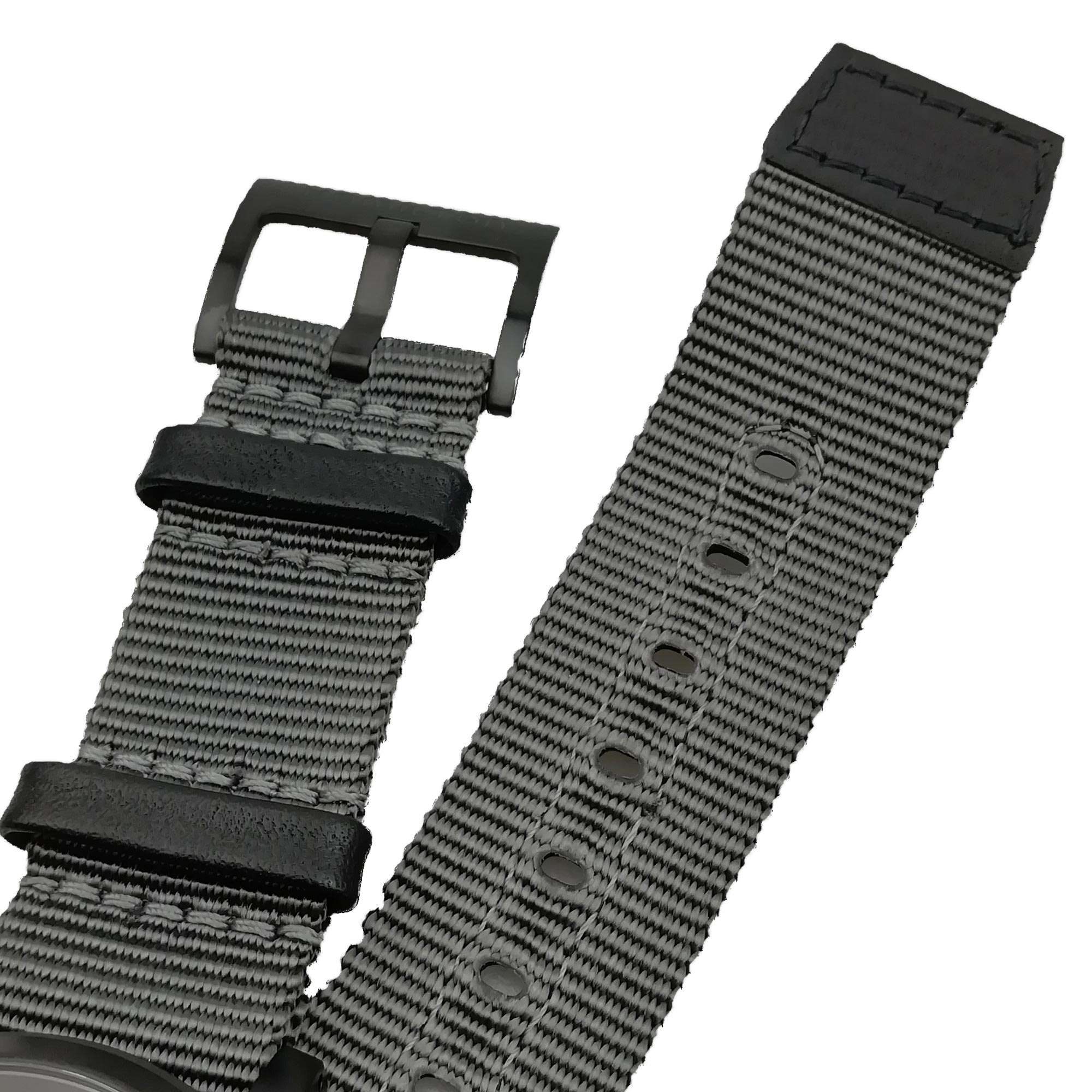 Hamilton Khaki Field H69409930 black NATO strap and pin buckle watch on white background