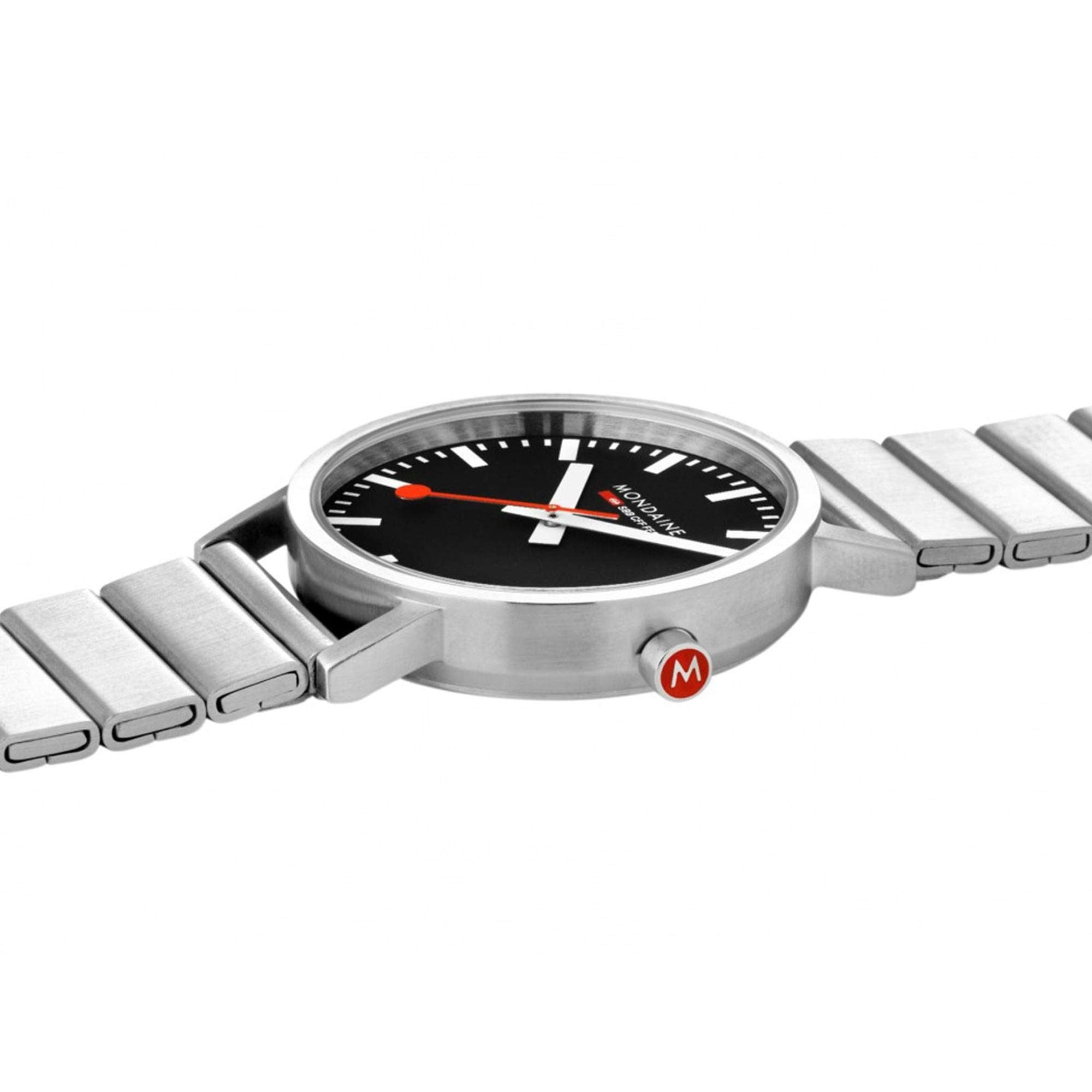 Mondaine Classic Quartz Black Dial Steel Strap Unisex Watch A660.30314.16SBW