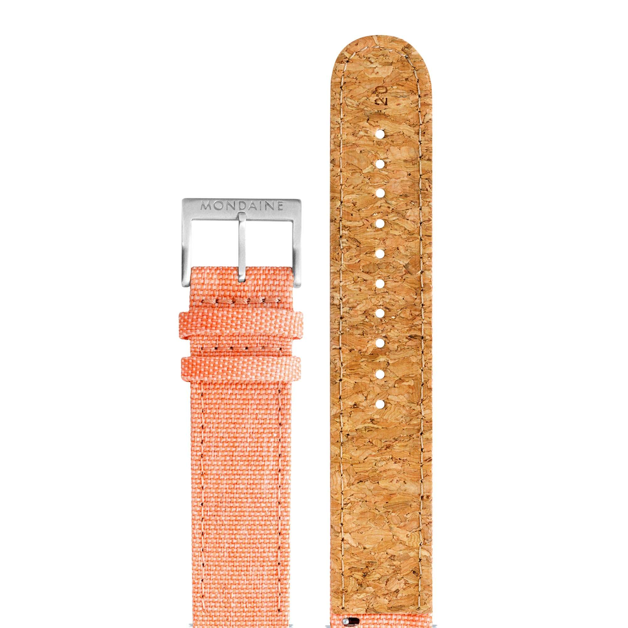 Mondaine Classic Quartz White Dial Orange Recycled Textile Strap Watch A660.30360.17SBF
