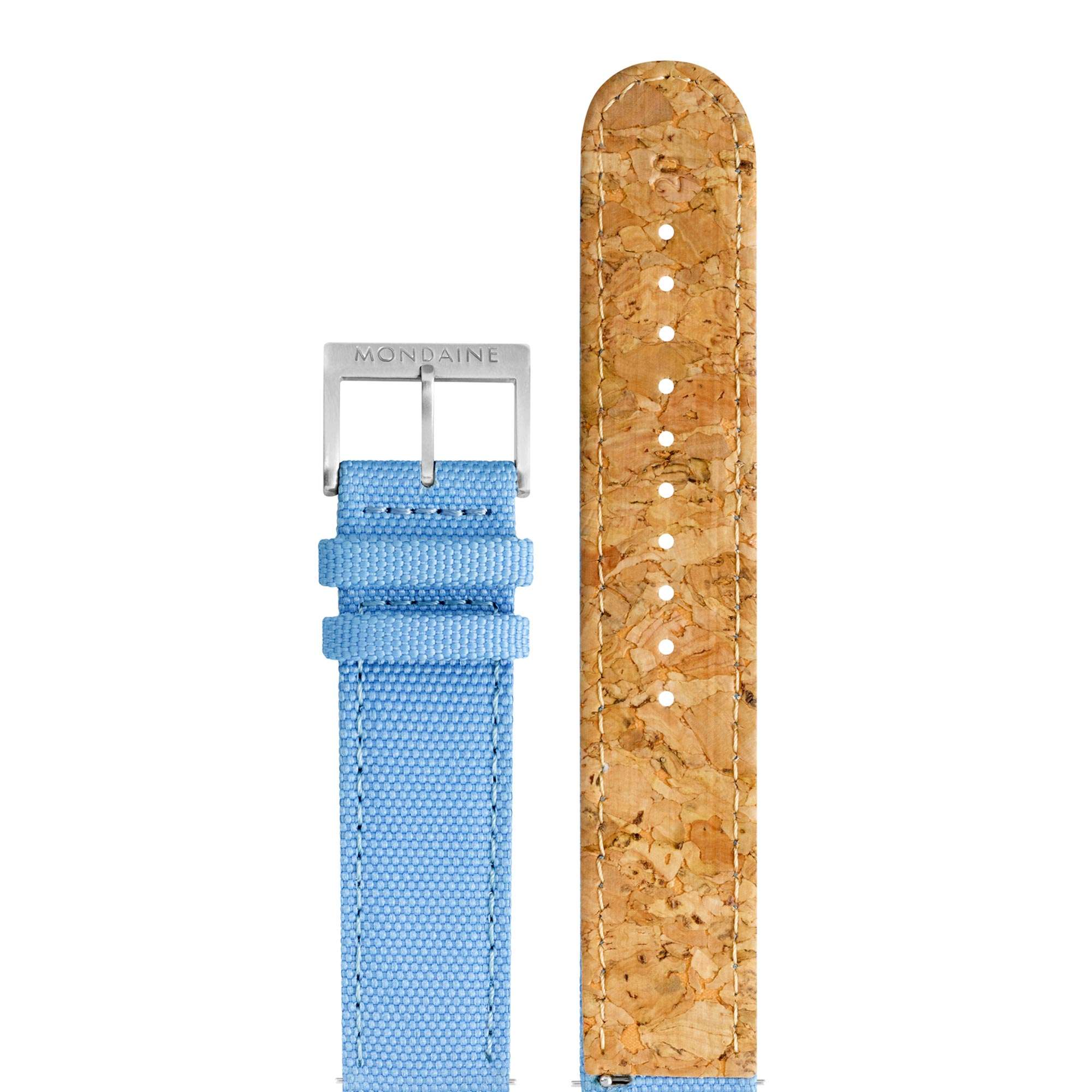 Mondaine Classic Quartz Weißes Zifferblatt Aqua Blaues Textilarmband Uhr A660.30360.17SBQ