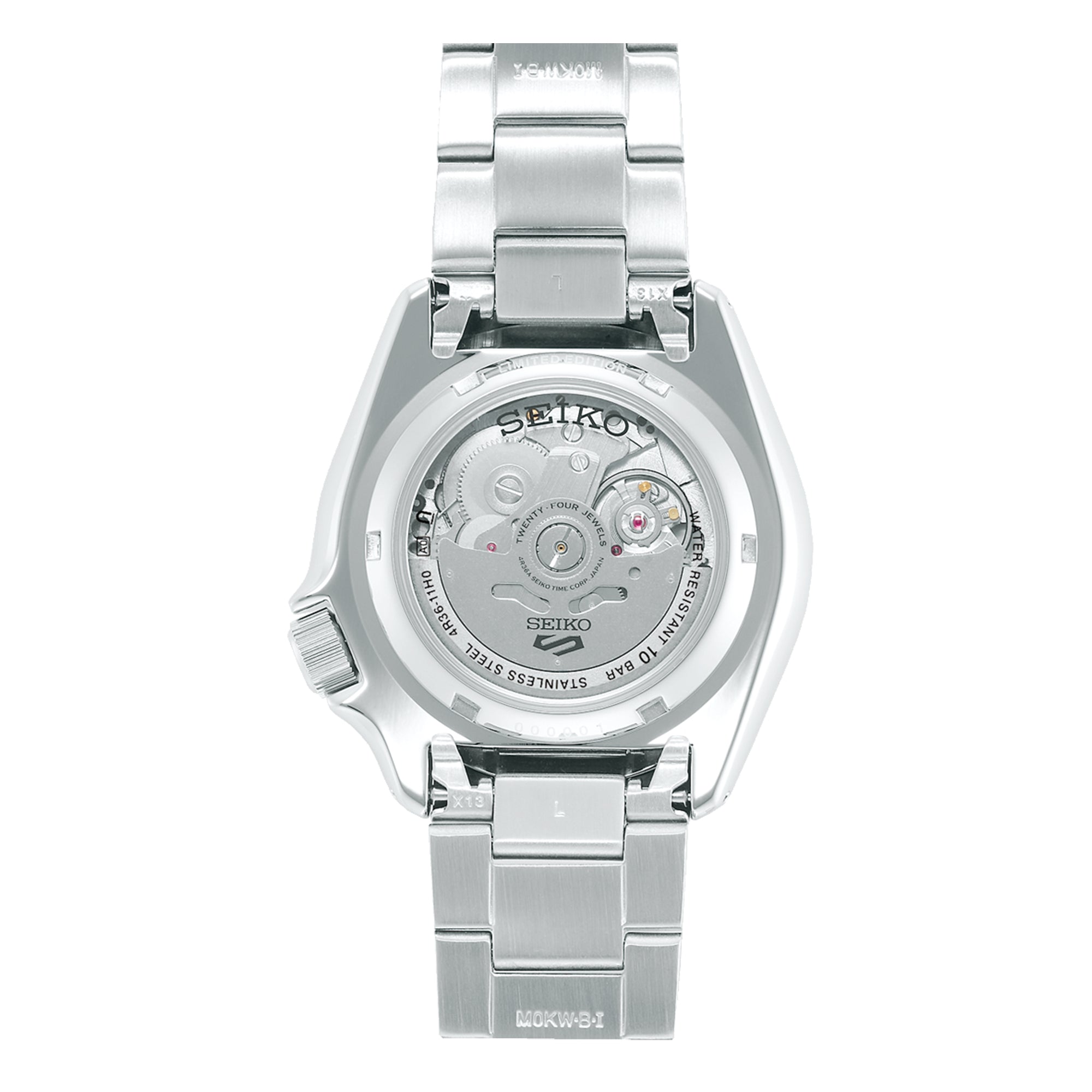 Seiko 5 Sports 140. Jubiläum Limitierte Auflage Automatik Weißes Zifferblatt Edelstahl Armband Herren Uhr SRPG47K1
