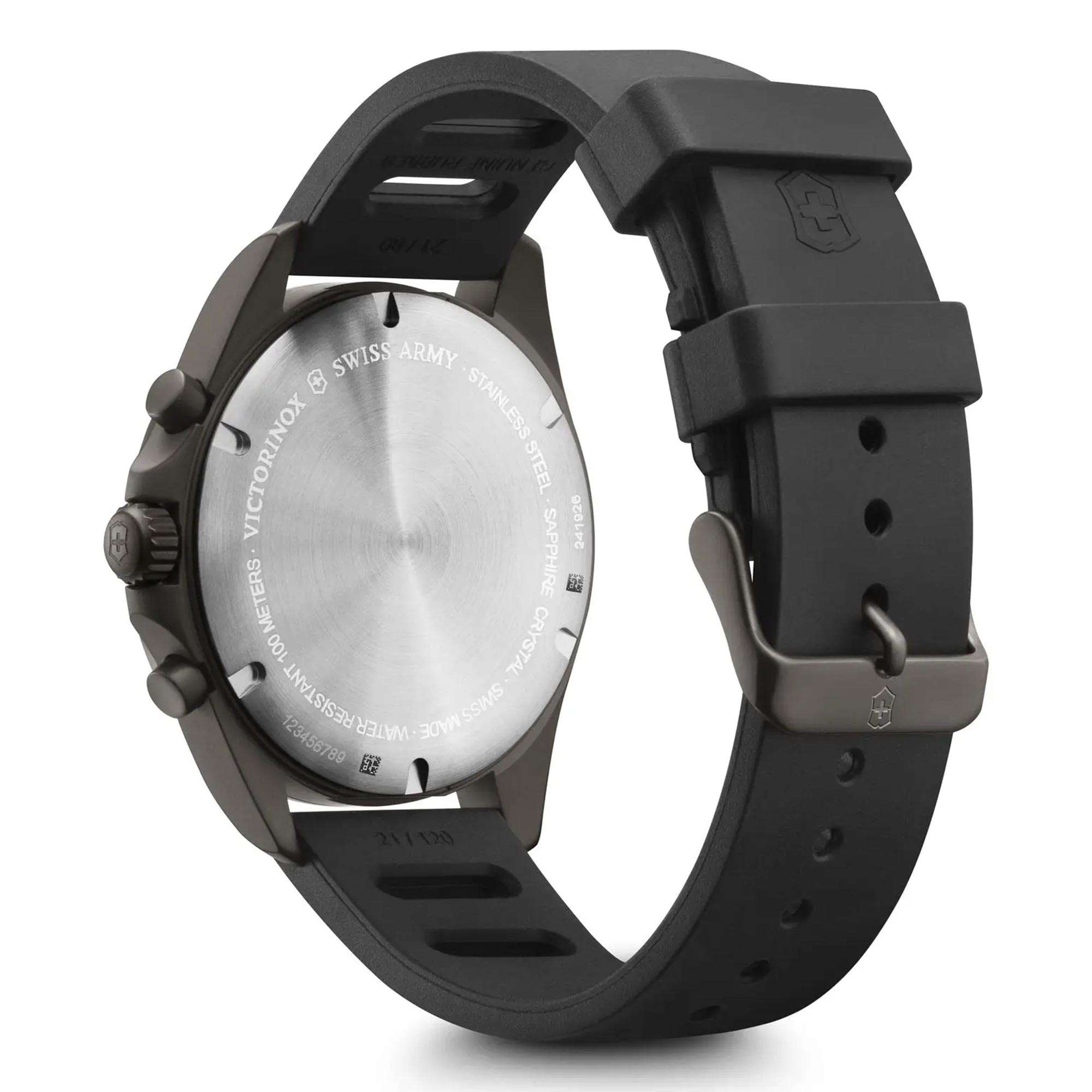 Victorinox Fieldforce 42mm Chronograph Schwarzes Zifferblatt Gummi Herren Quartz Uhr 241926.1