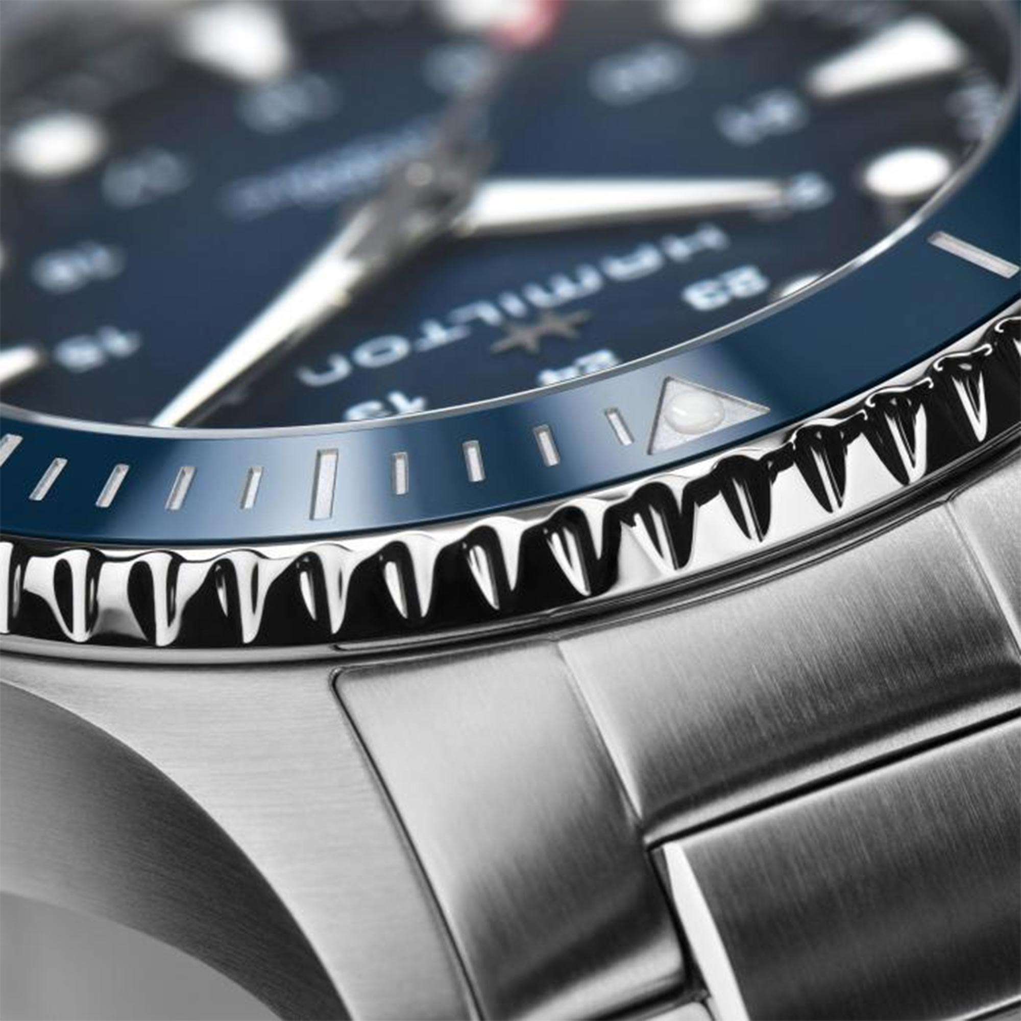 Hamilton Khaki Navy Scuba Automatic Blue Dial Steel Strap Men's Watch H82505140