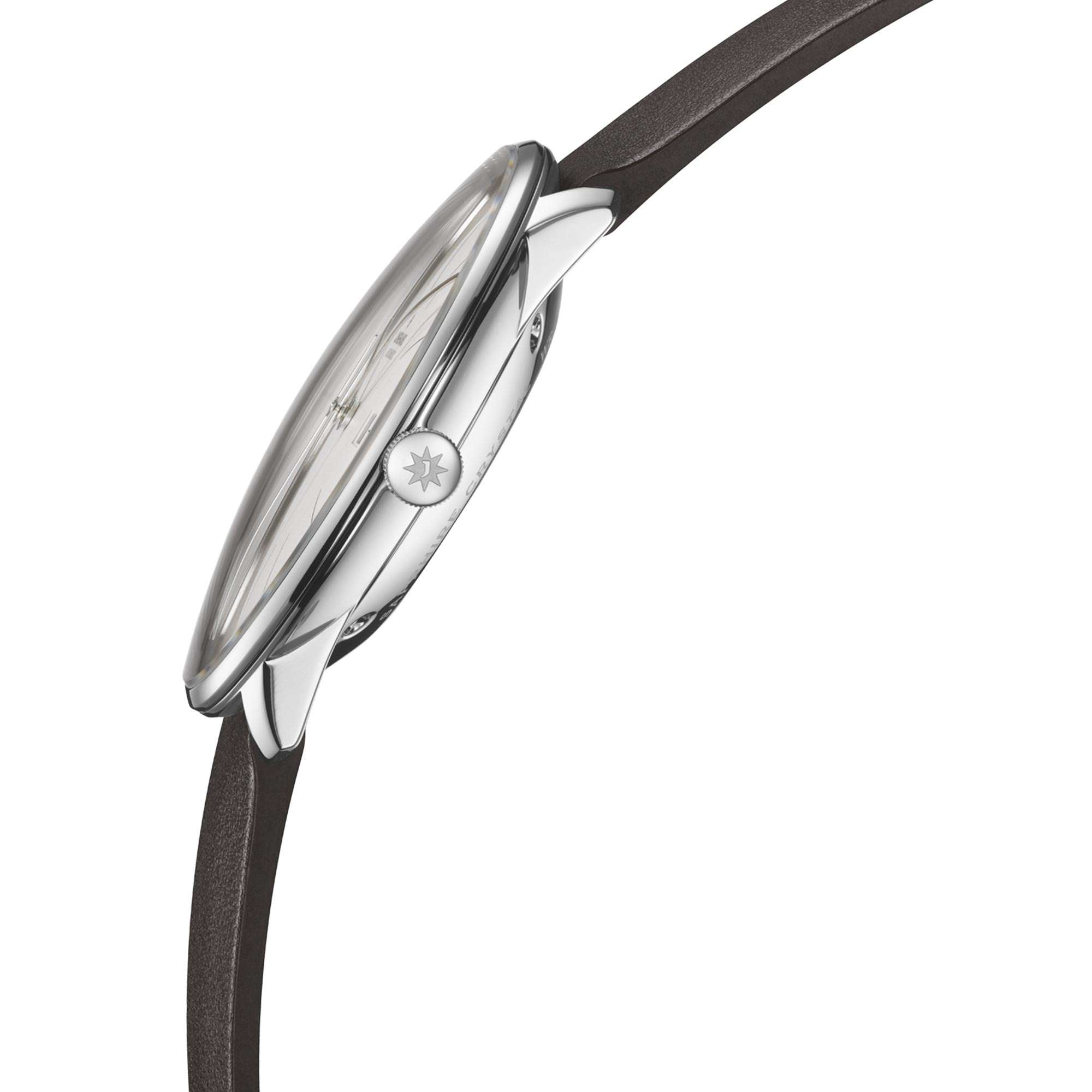 Junghans Meister Fein Automatik Silbernes Zifferblatt Lederarmband Herren Uhr 27/4152.00