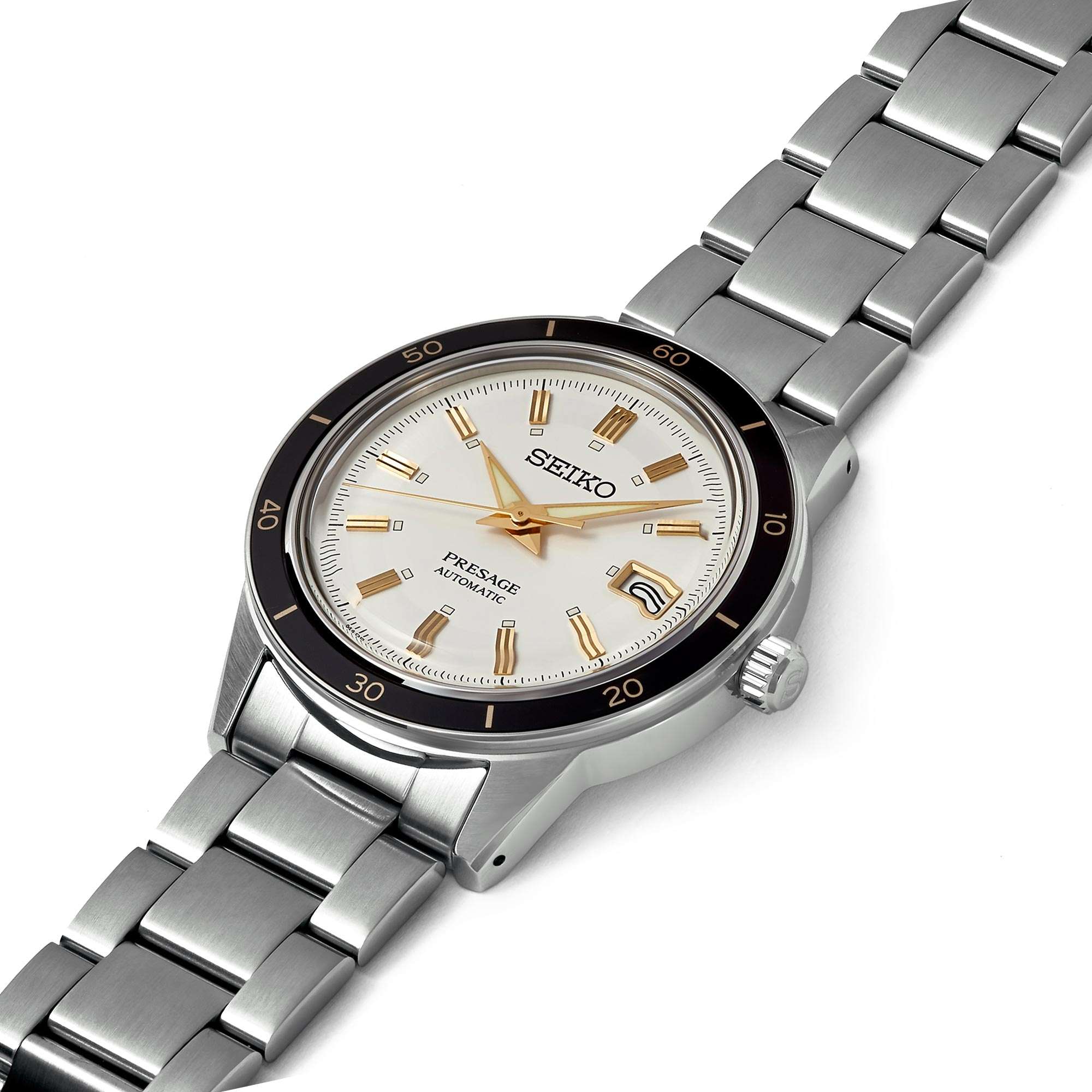 Seiko Presage Style 60's Automatic White Dial Stainless Steel Bracelet Men's Watch SRPG03J1