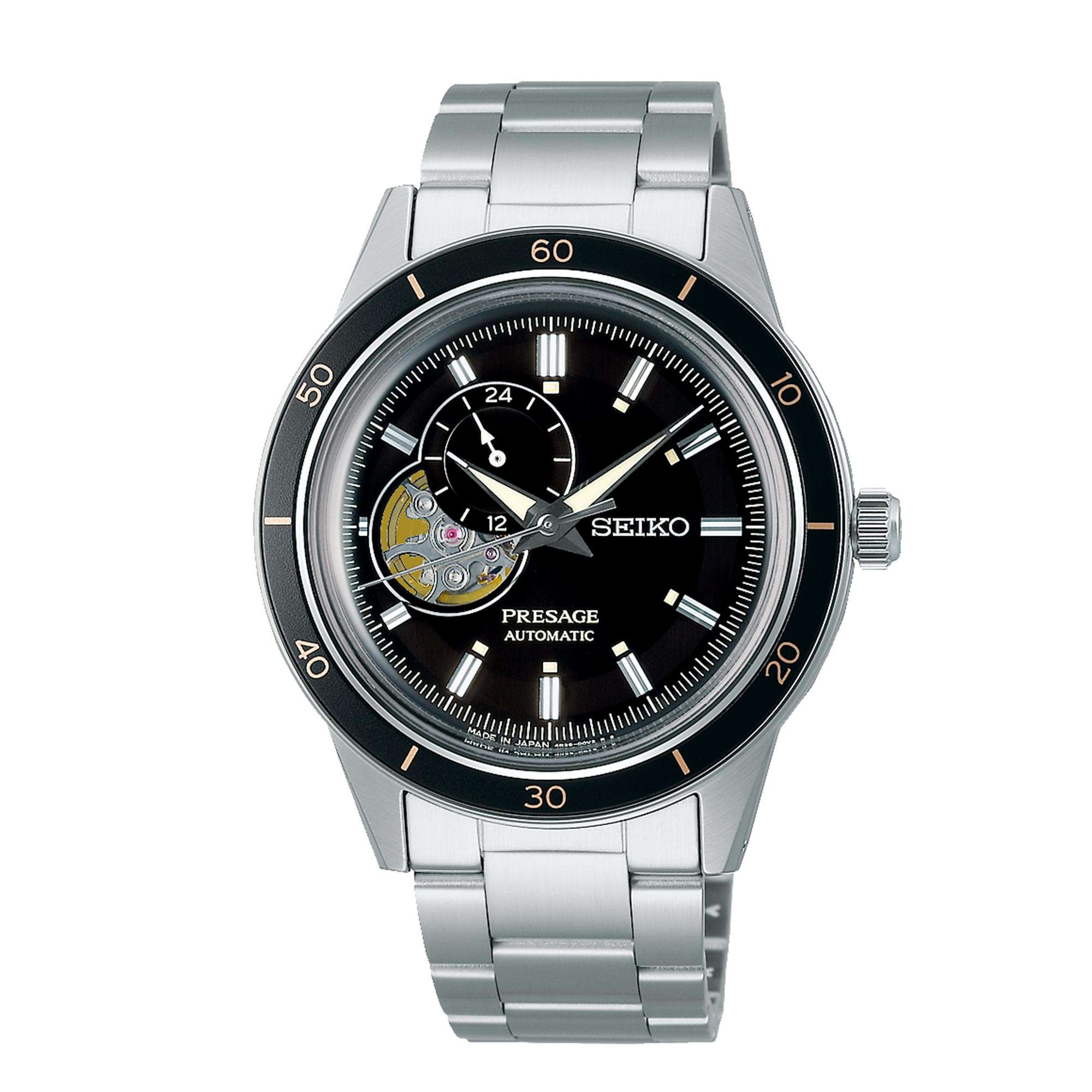 Seiko Presage Style 60'S Automatik Silbernes Zifferblatt Edelstahlarmband Herren Uhr SSA425J1