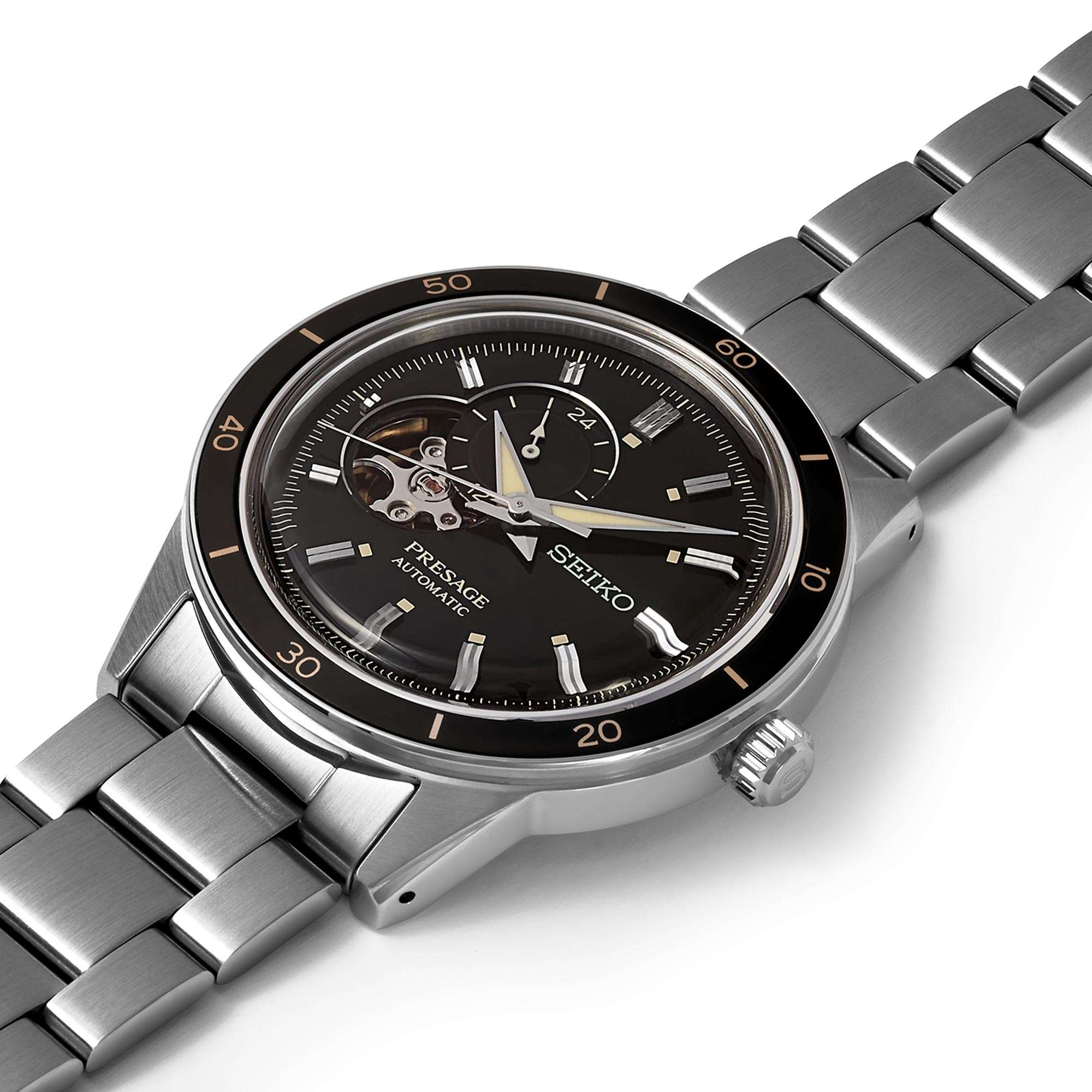 Seiko Presage Style 60'S Automatik Silbernes Zifferblatt Edelstahlarmband Herren Uhr SSA425J1