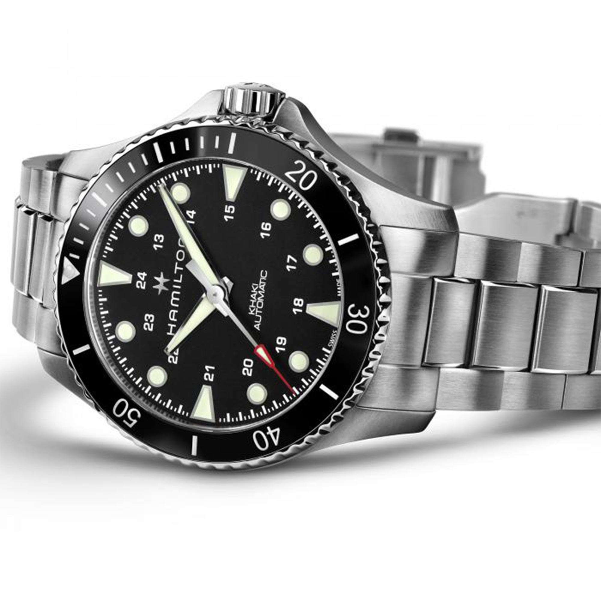 Hamilton Khaki Navy 43mm Scuba black dial ceramic bezel automatic watch H82515130