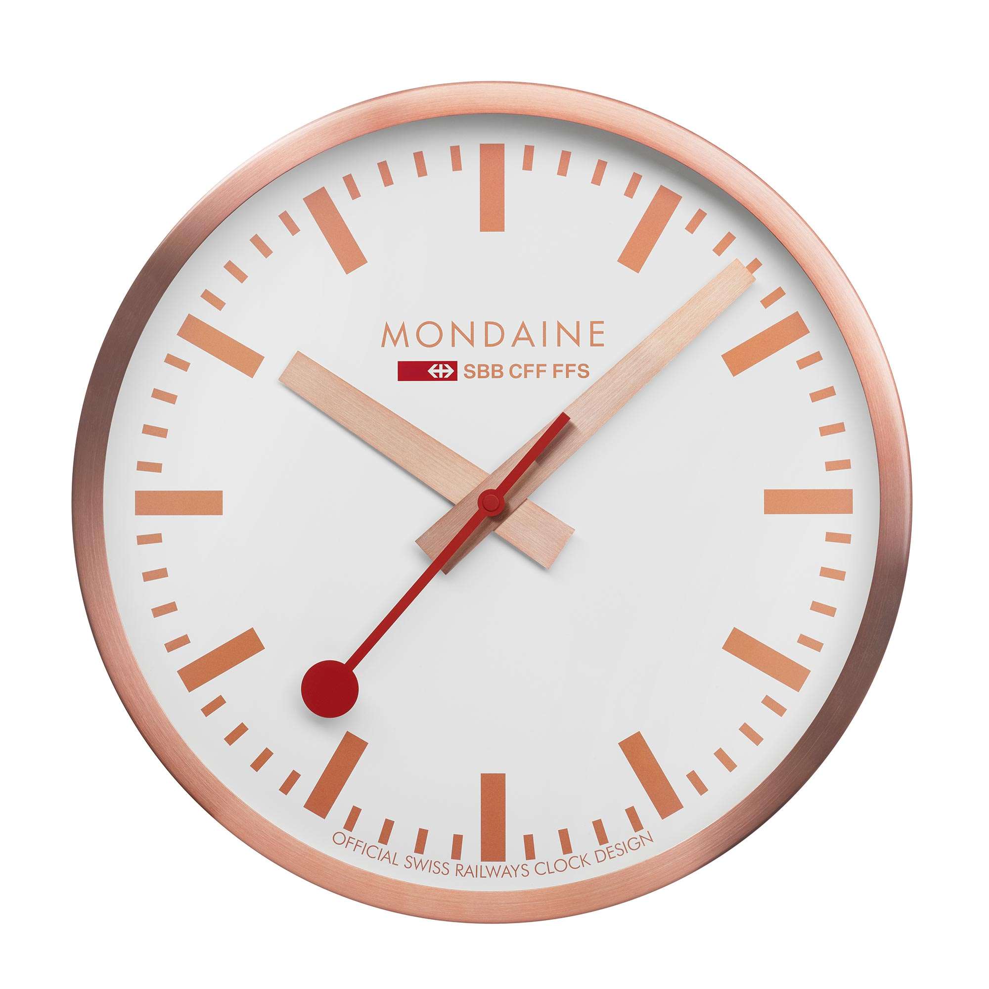 Mondaine Wall Clock 25mm White Dial Bronze Case A990.CLOCK.18SBK