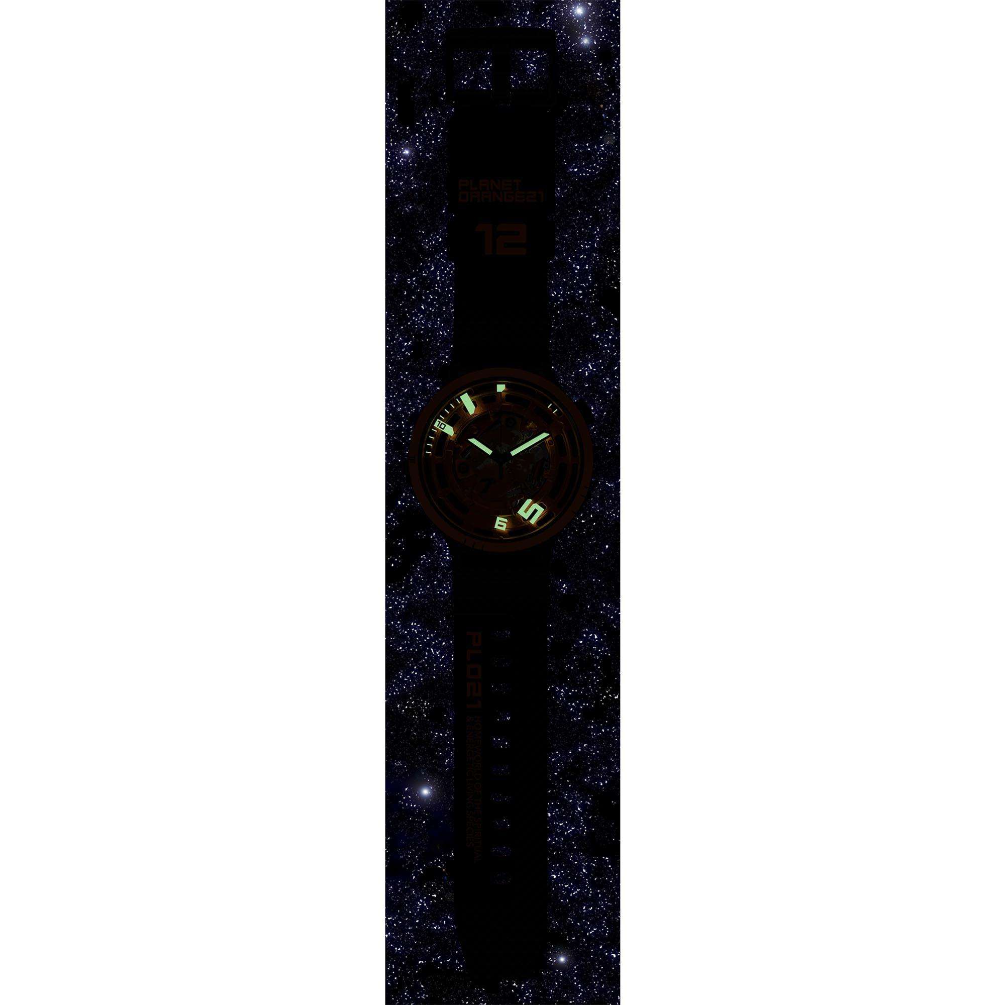 Swatch Big Bold Oops! Transparentes Zifferblatt Silikonarmband Uhr SB01B127