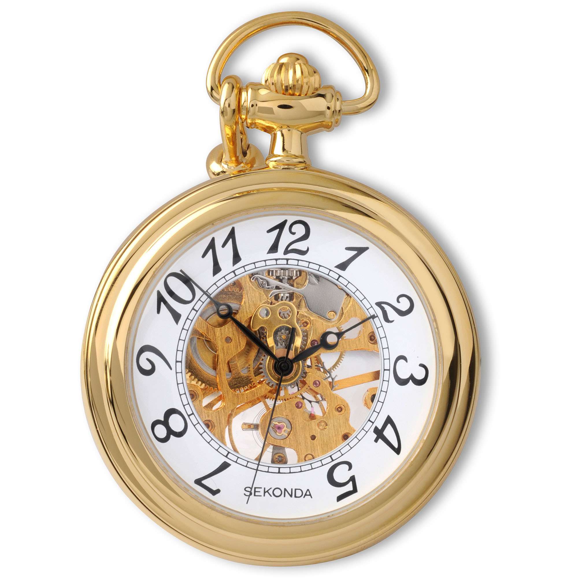 Sekonda Quartz Weißes Zifferblatt Gold PVD Herren Taschenuhr 1110