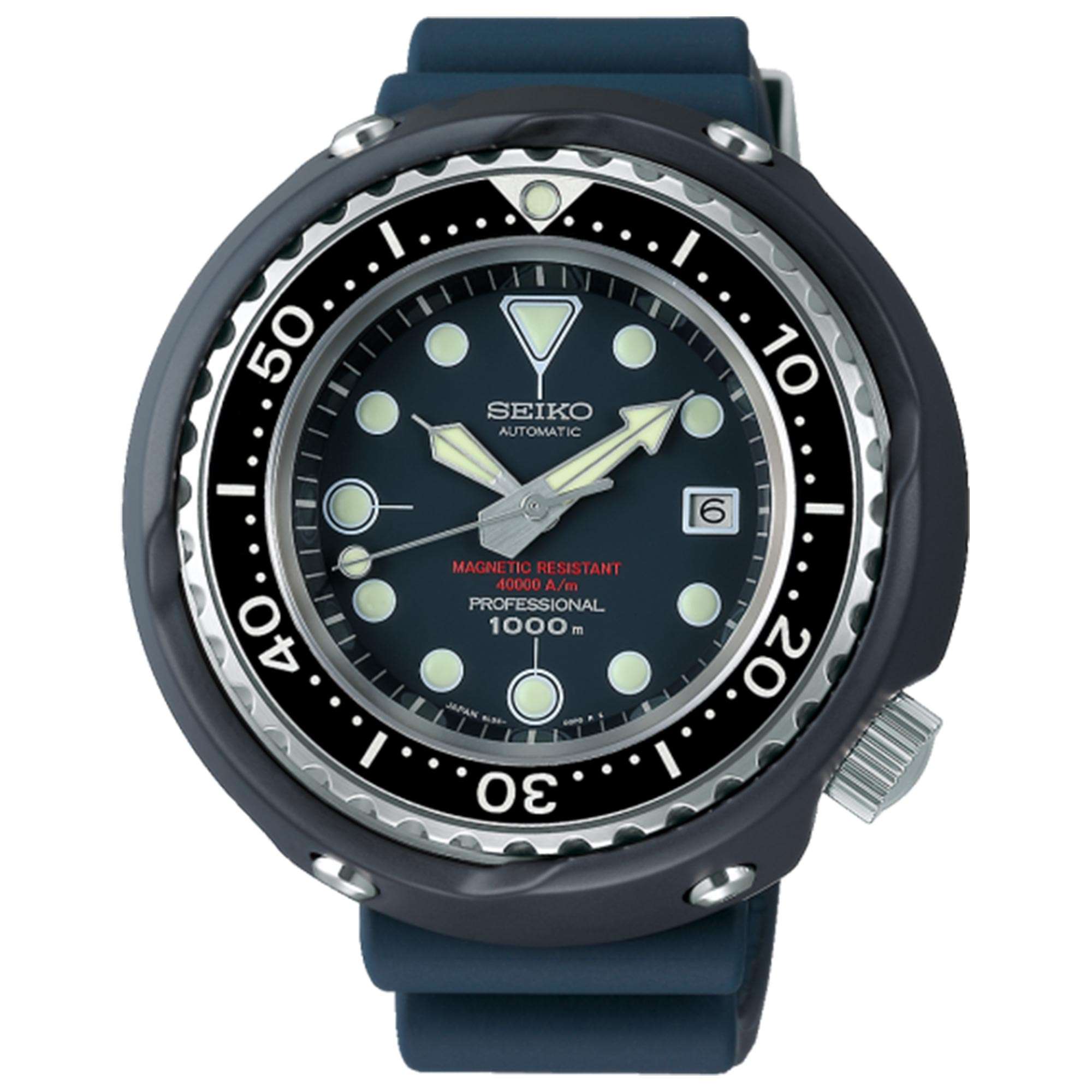 Seiko Prospex Limited Edition 1975 'Tuna' Automatik Blaues Zifferblatt Silikonarmband Herren Uhr SLA041J1 (Beschädigte Box)