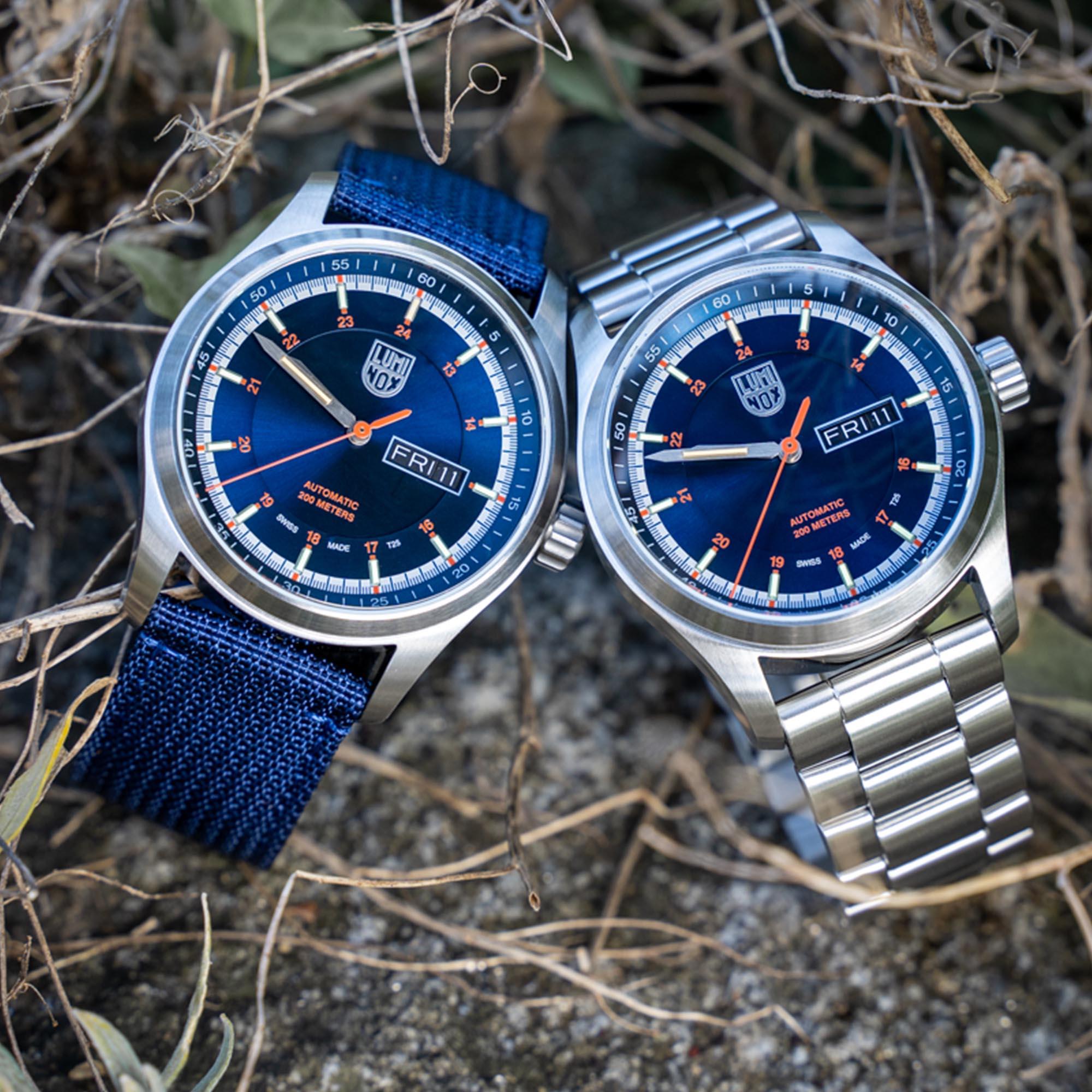Luminox Atacama Field Automatic 1900 Series Blue Dial Steel Strap Men's Watch XL.1904
