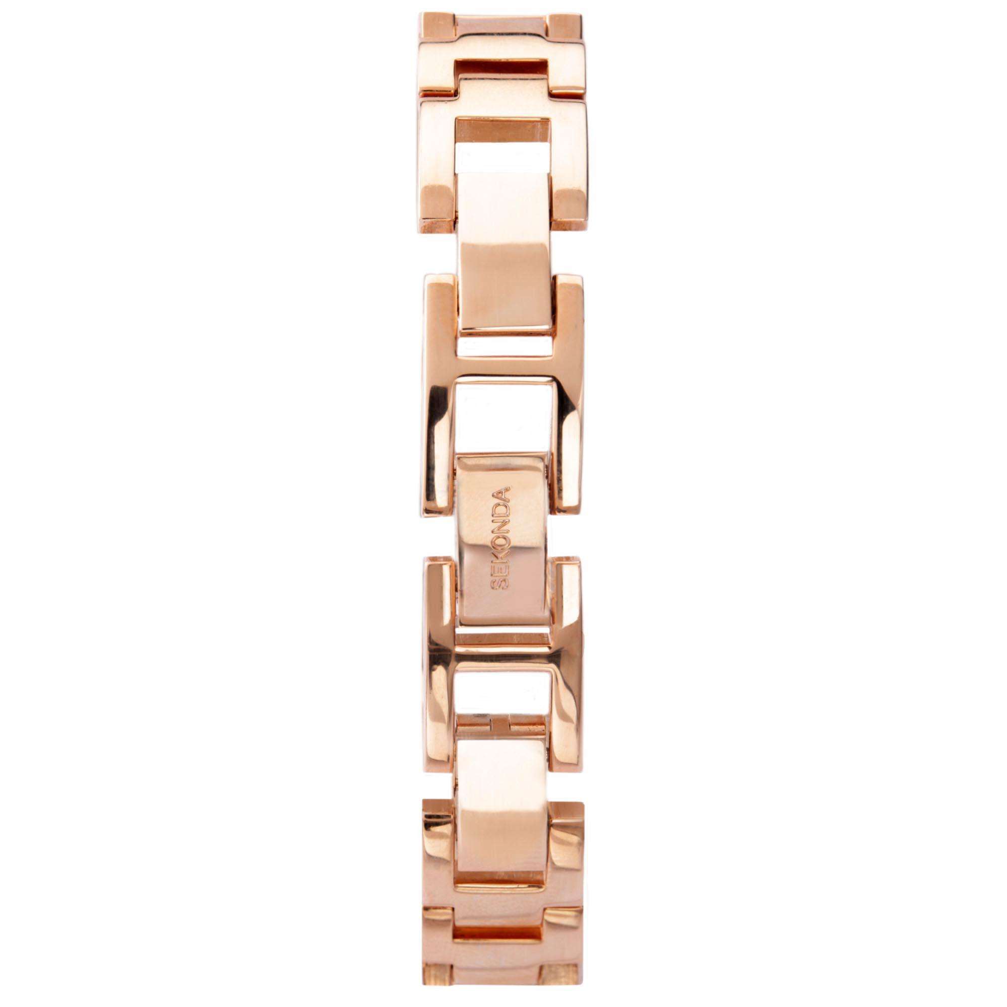 Seksy Sparkle Shimmer Quartz Roségold Zifferblatt Roségold PVD Messing Armband Damen Uhr 2850