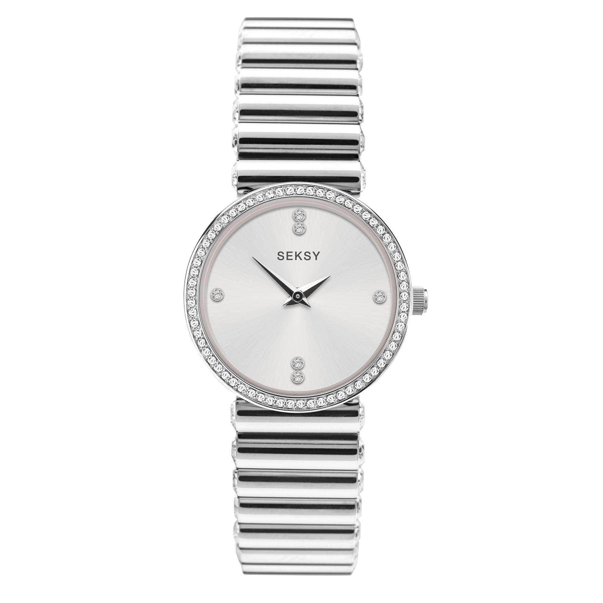 Seksy Edge Quartz Mother of Pearl Dial Steel Strap Ladies Watch 40044