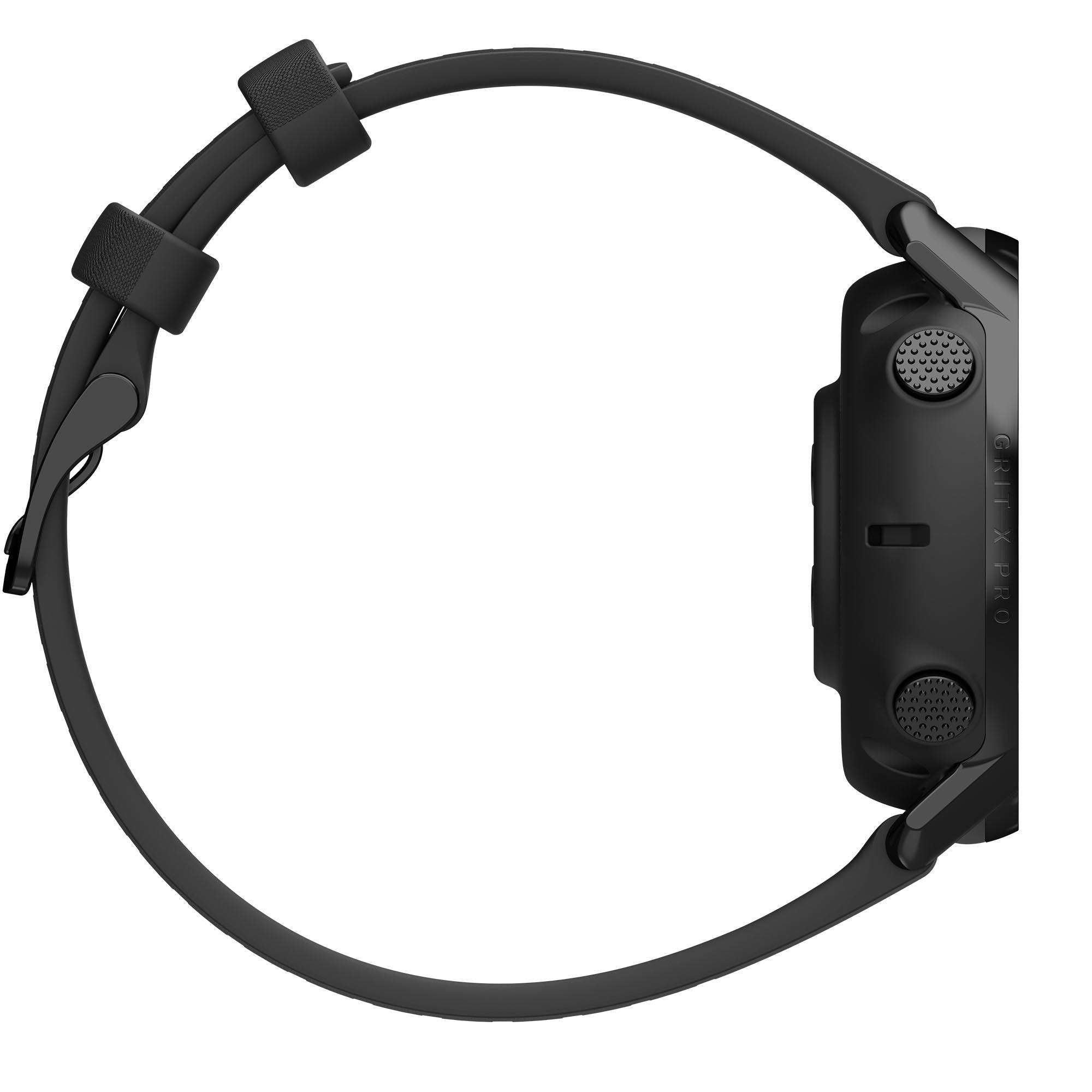 Polar Grit X Pro Black DLC Quartz Black Dial Rubber Strap Watch 90085773